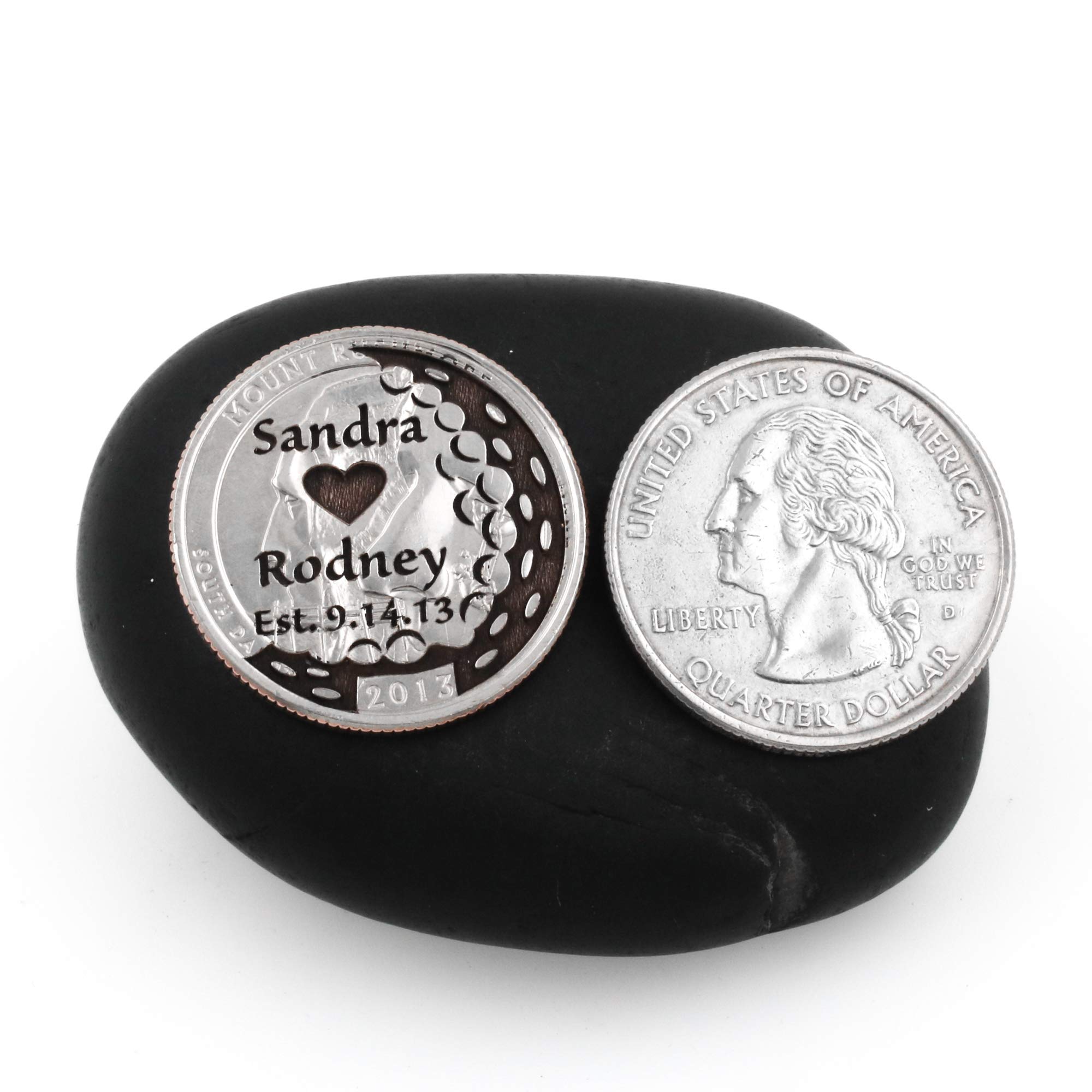 Personalized Anniversary Golf Ball Marker - Custom Engraved with Names, Date & Heart - Unique Wedding Gift & Golf Divot Tool by NameCoins | Perfect for Couples, Golfers & Special Occasions