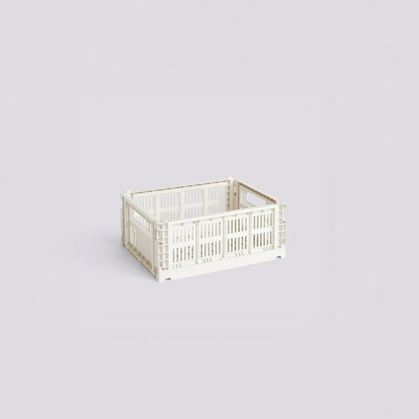 HAY Colour Storage Crate V2 - Medium Size Organizer Bin in Off White | Perfect for Home Organization, Kids Room, Office Supplies & Closet Storage