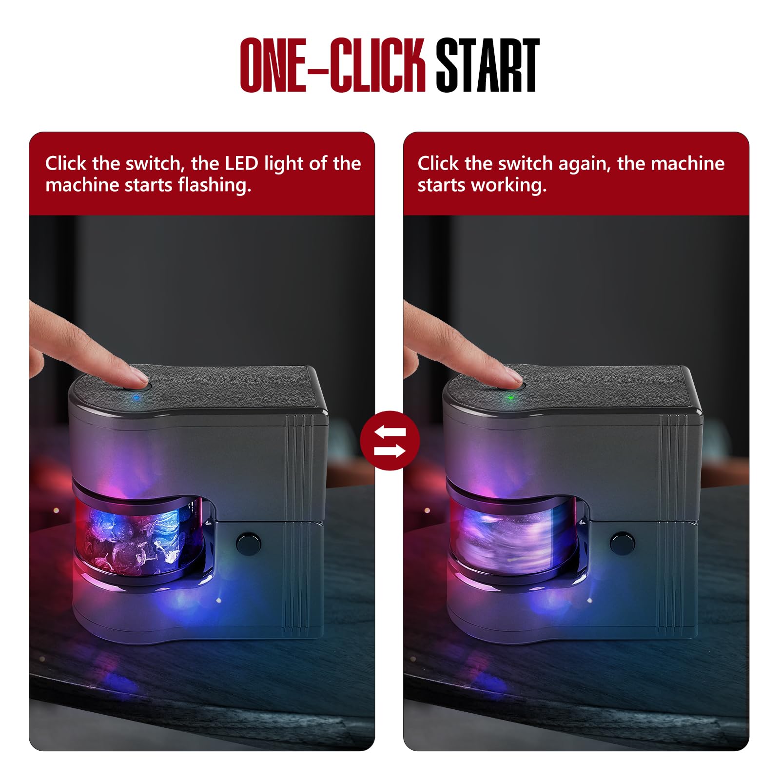 Electric Herb Grinder - Portable 1g Capacity with LED Lights & 1800mAh Battery - Includes 12g Storage Box (Grey) - Perfect for Kitchen, Travel & Outdoor Cooking
