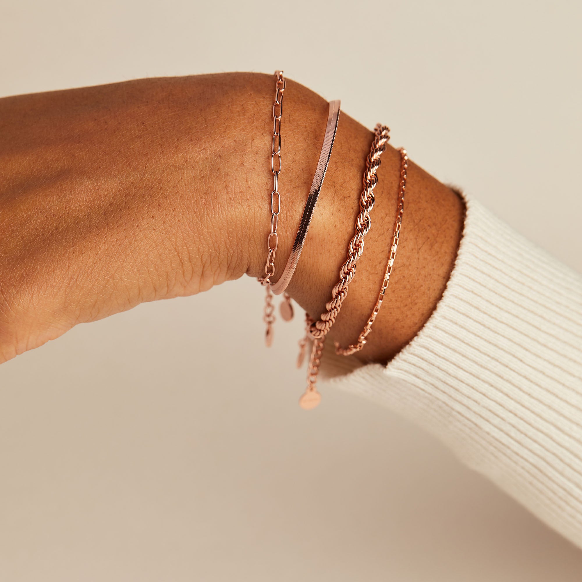 French Rope Chain Bracelet for Women - 14K Gold Plated Stainless Steel Jewelry - Elegant Gift for Birthday, Anniversary & Valentine's Day - Perfect for Everyday Wear & Special Occasions
