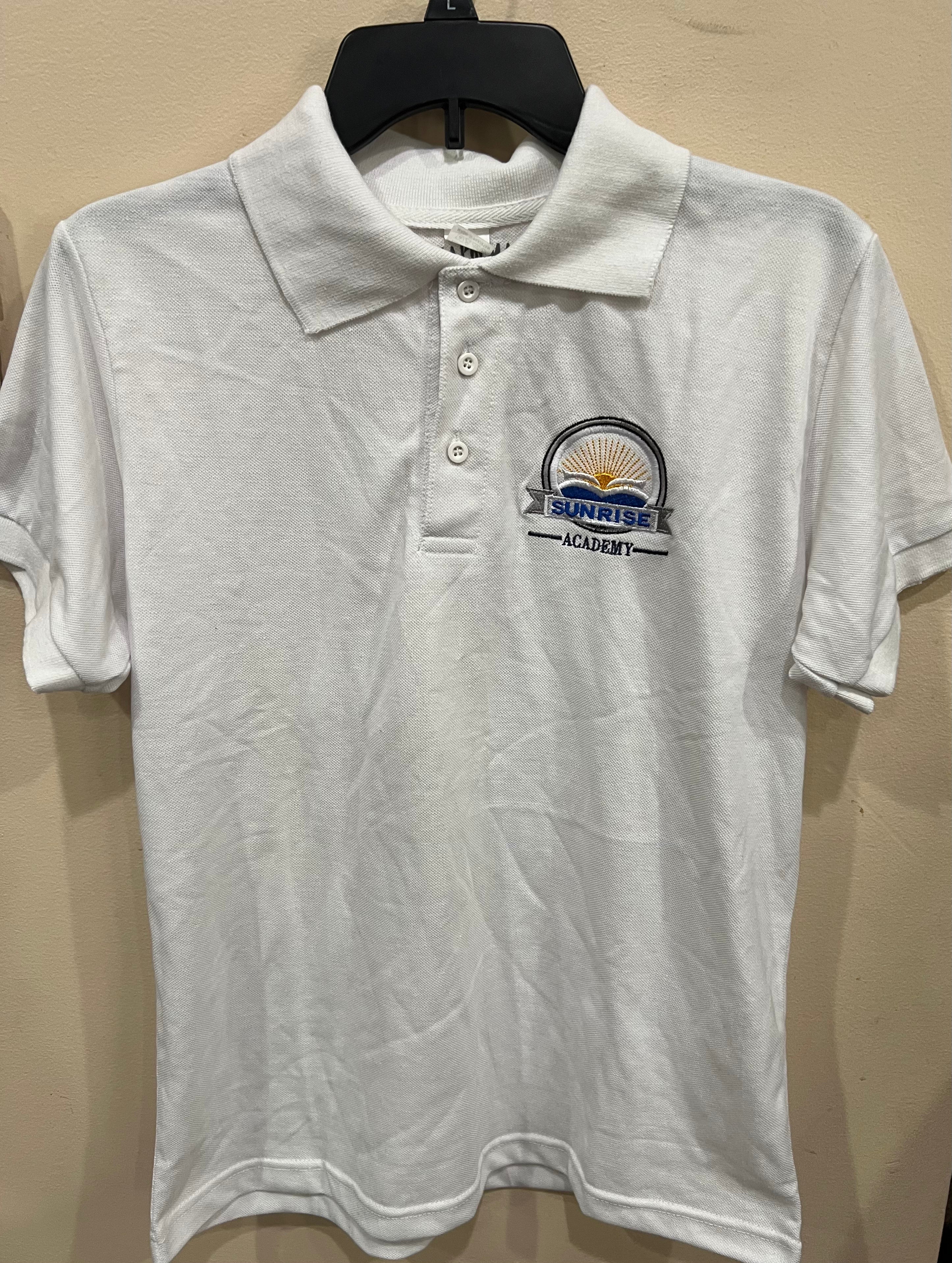 High School White Short Sleeve Polo Shirt for Boys - Comfortable Cotton Uniform Top for School, Sports & Casual Wear