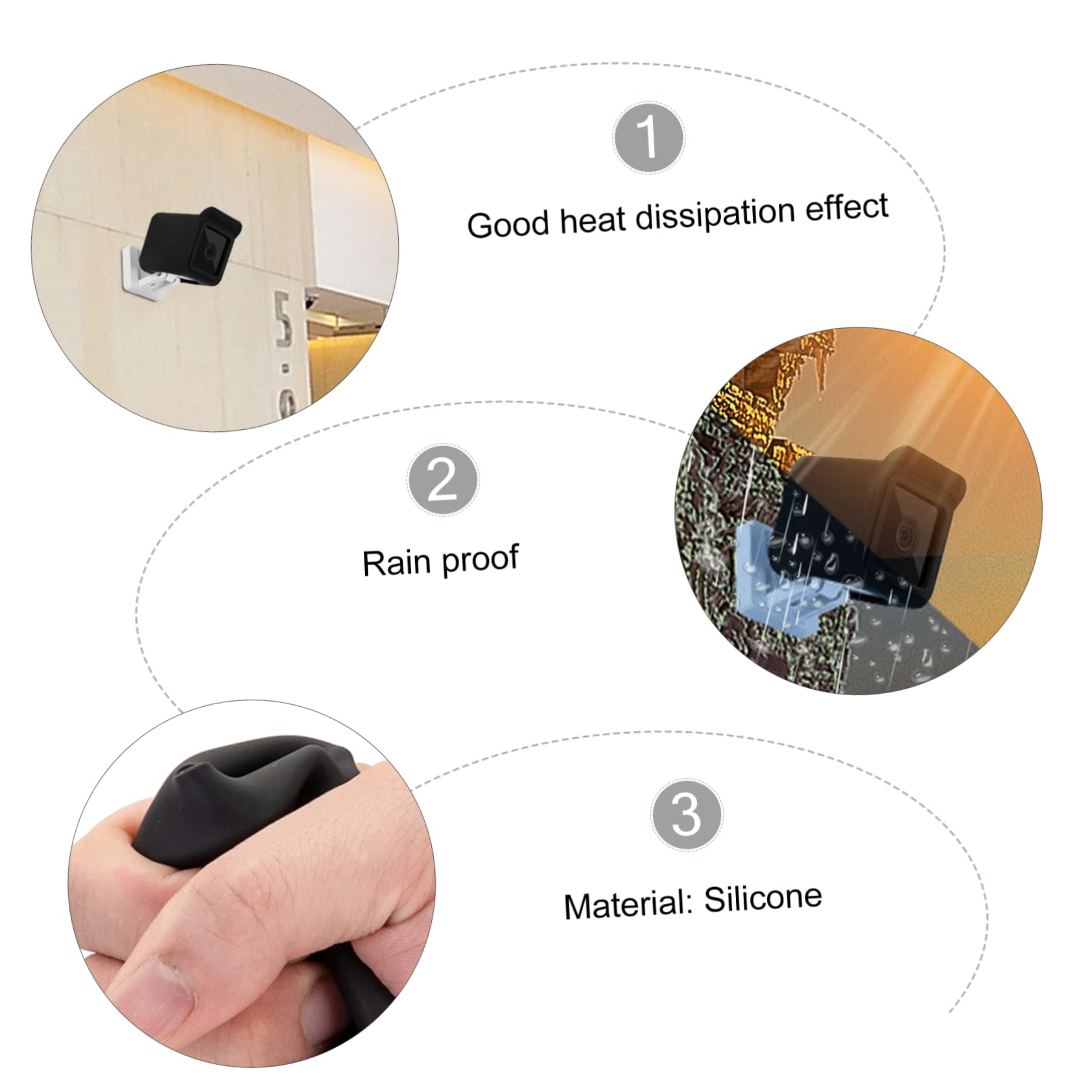 Abaodam 3-Pack Silicone Protective Case for Mini Suitcase Camera & Monitor - Shockproof Cover for Ring V3 Camera | Perfect for Outdoor Shooting, Travel & Home Security
