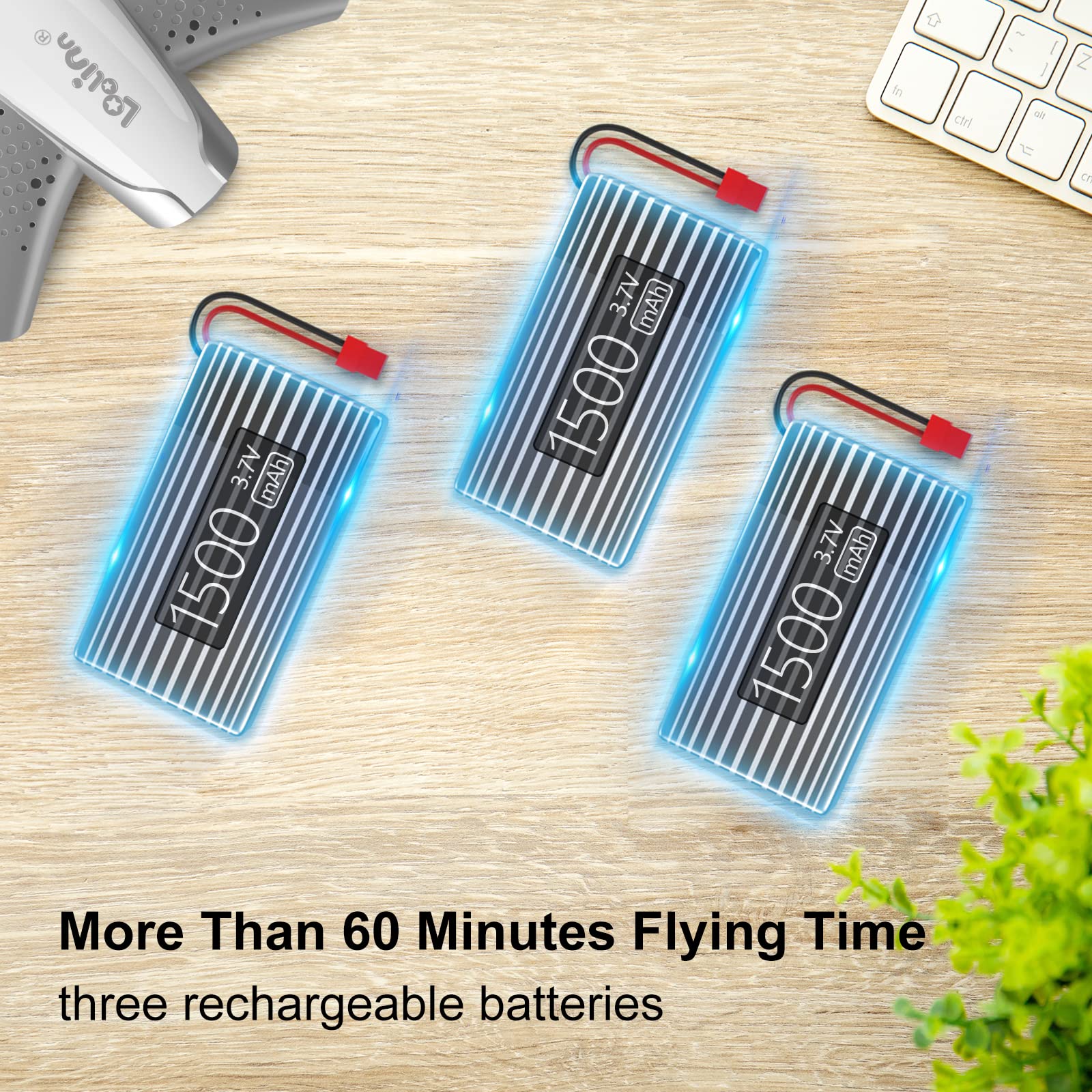 Loolinn Kids Drone with Camera - 60 Min Flight Time, 3 Batteries, Optical Flow Positioning for Stable Flight - Best Gift for Boys & Girls - Perfect for Outdoor Adventures, Birthday Presents & STEM Learning