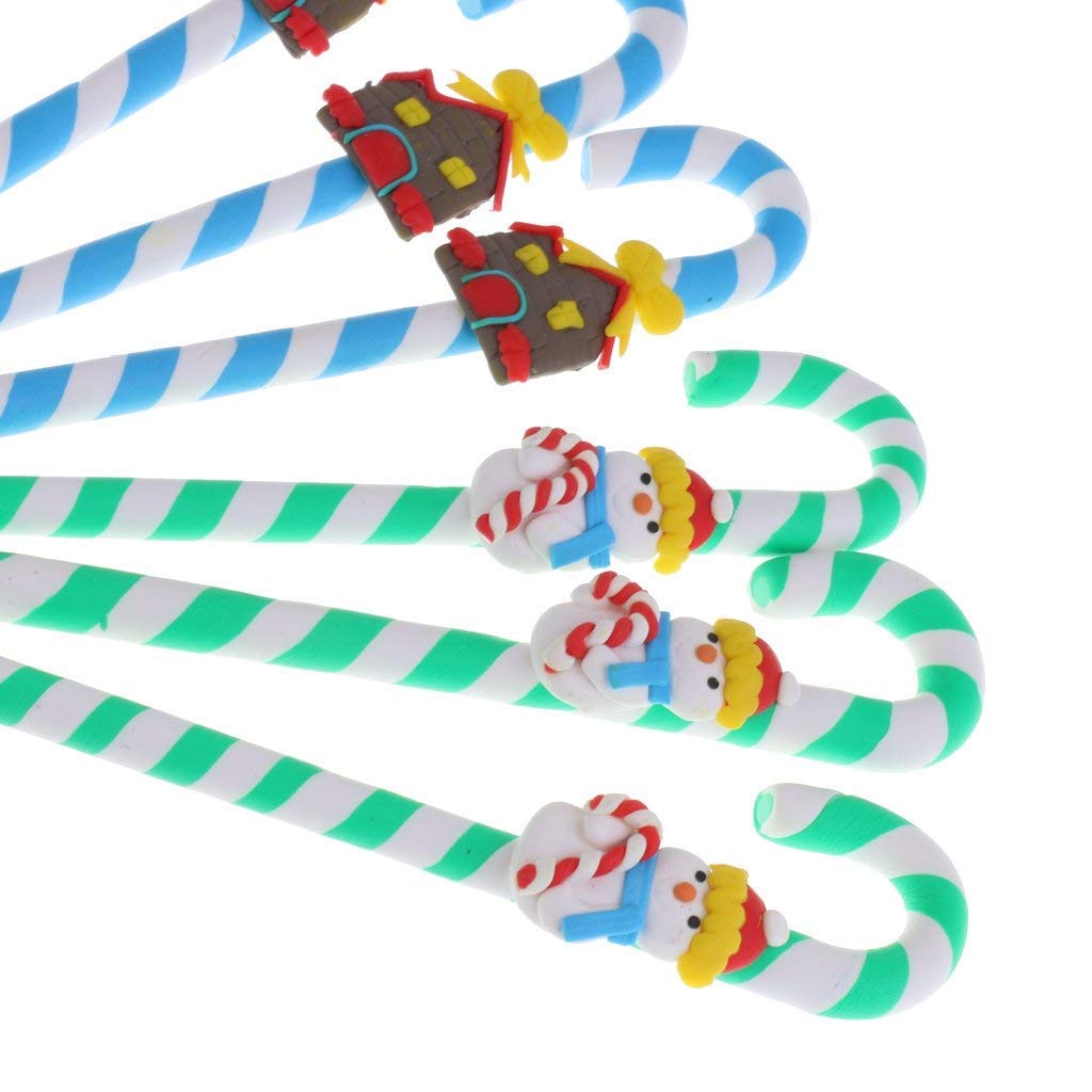 10-Pack Christmas Santa Claus Candy Cane Ballpoint Pens - Festive Holiday Party Favors, Office & School Supplies, Random Colors - Perfect for Gifts, Stocking Stuffers & Christmas Celebrations