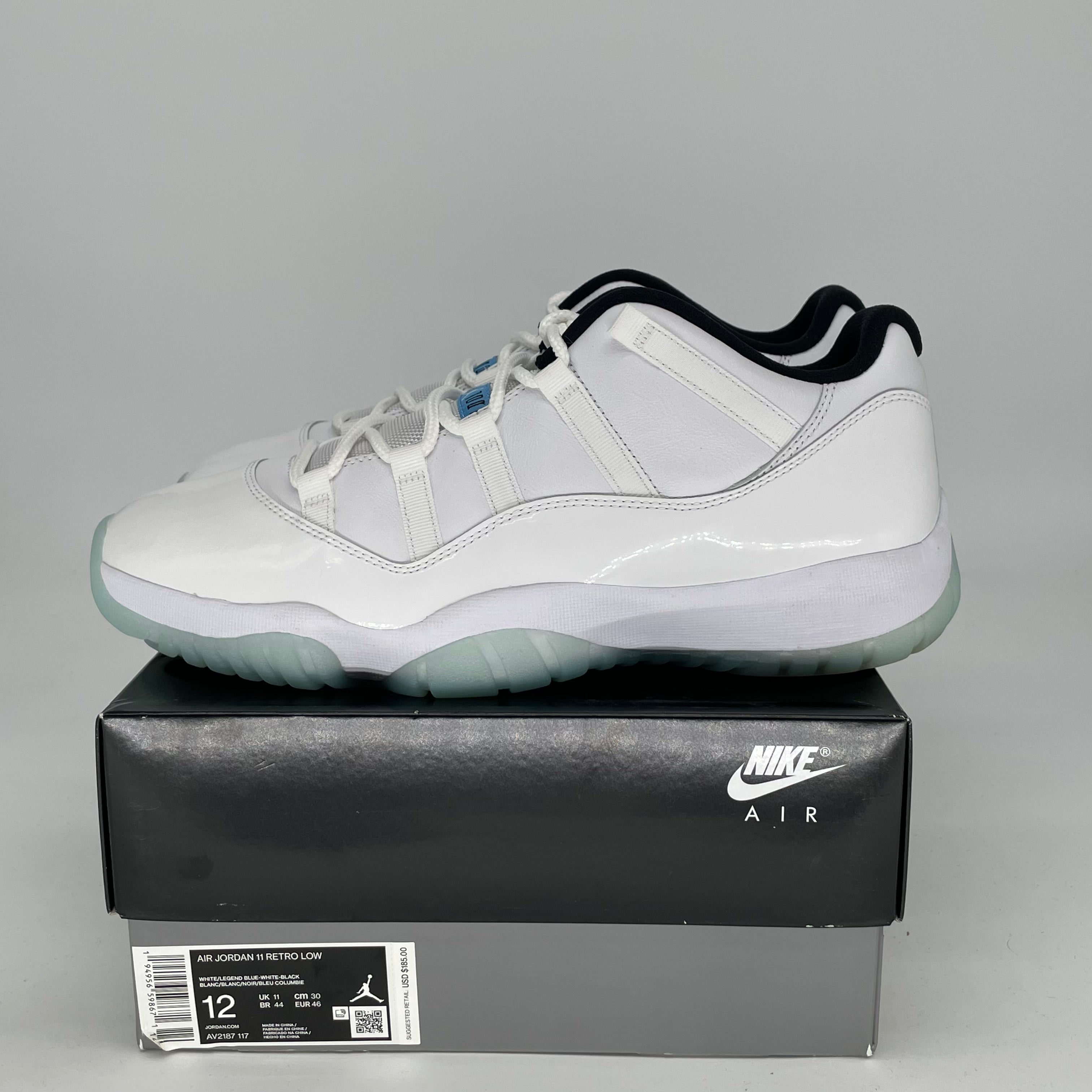 Air Jordan 11 Low Legend Blue Men's Basketball Shoes Size 12 (AV2187-117) - Retro Sneakers for Casual Wear & Sports Performance