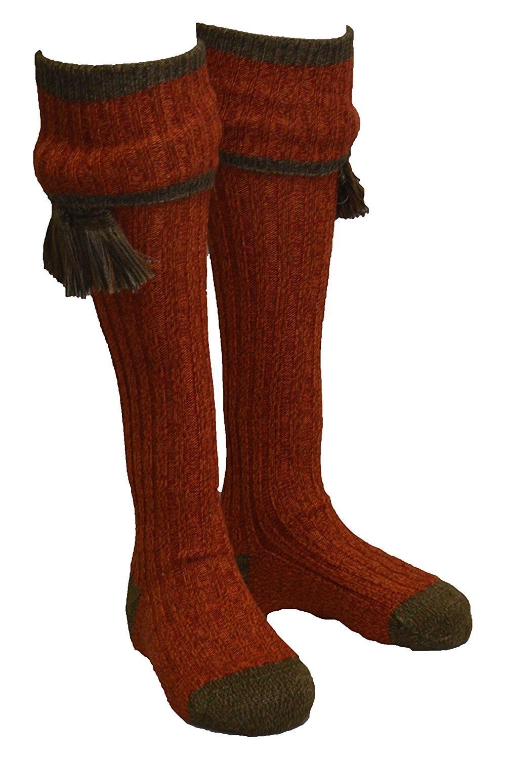Walker & Hawkes Men's Shooting Country Kyle Socks with Matching Garter Ties - Premium Hunting & Outdoor Socks for Country Sports & Casual Wear