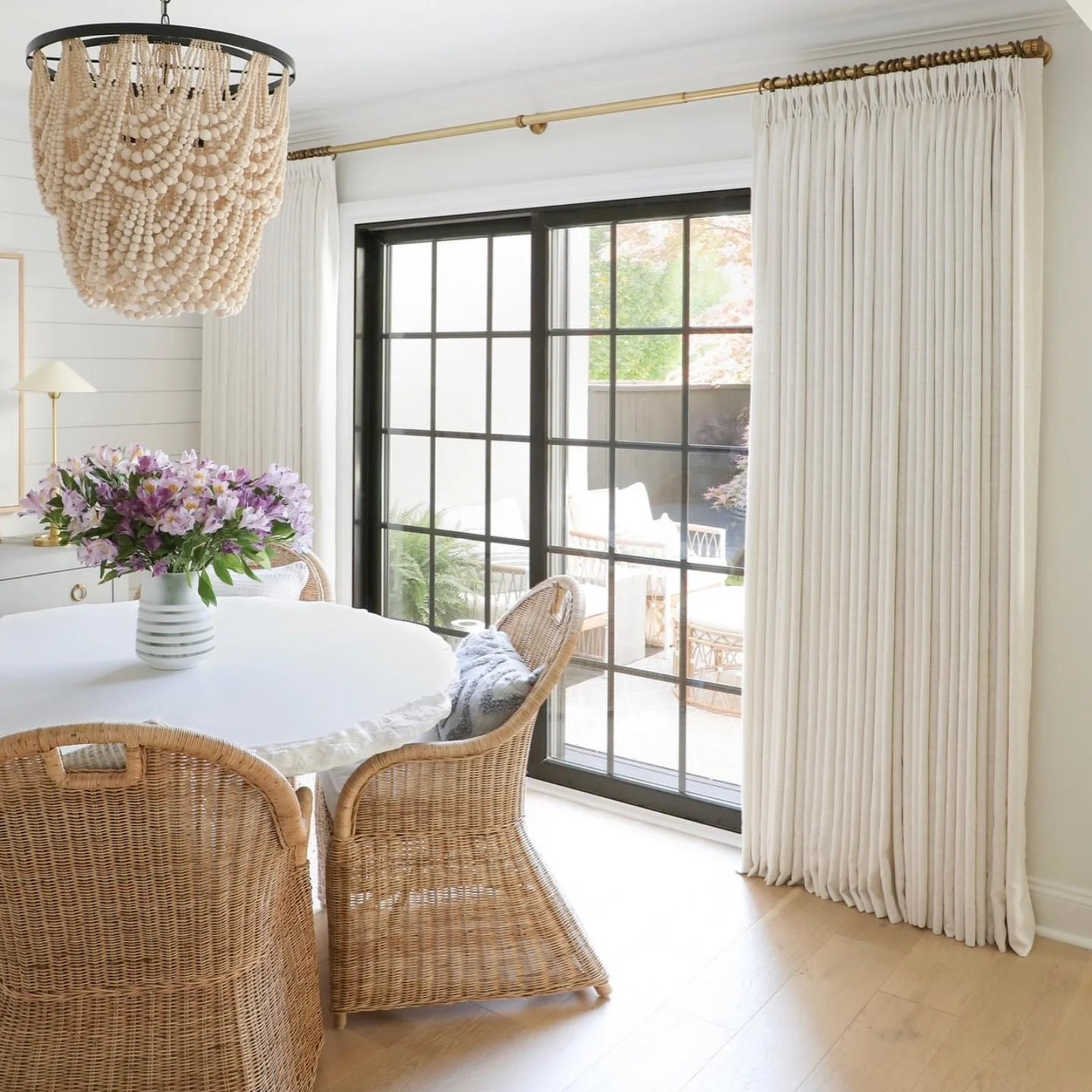Linen Curtains Unlined Ivory White - Light Filtering Window Drapes for Living Room & Bedroom