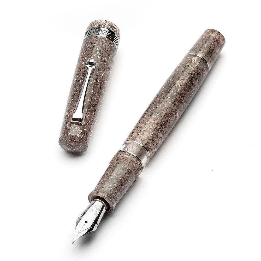 Leonardo Fountain Pen Momento Magico - Premium Stainless Steel Luxury Pen with Sea Sand Finish | Perfect for Business Signatures, Journaling & Gift Giving