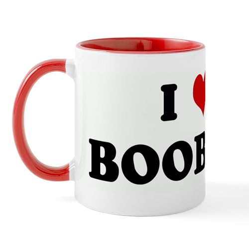 White/Red Inside - I Love BOOBIES Mug