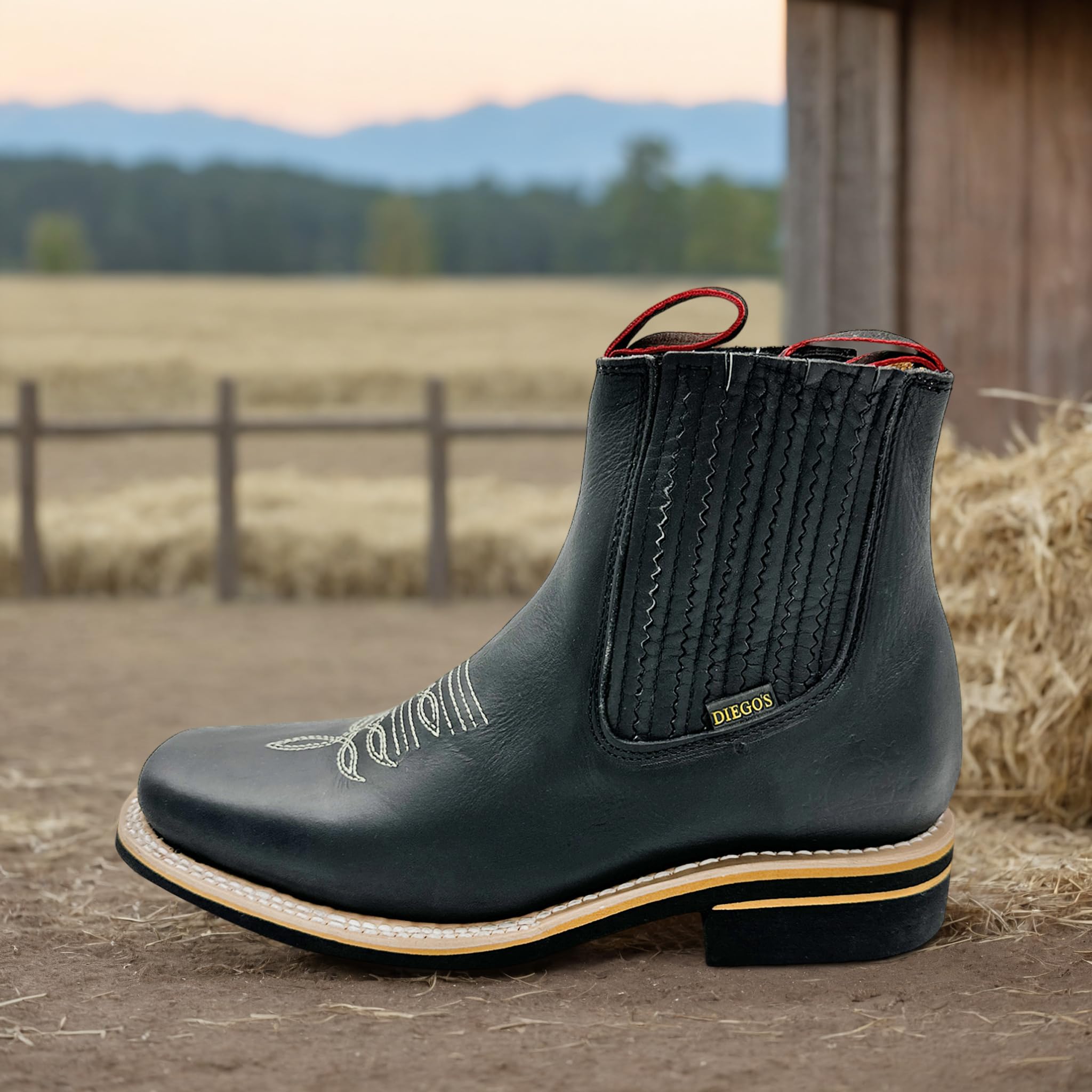 **Western Cowboy Boots for Men - Short Ankle Rodeo Boots - Comfortable & Stylish for Country Dancing, Rodeos & Casual Wear**