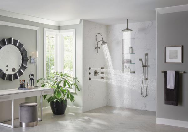 7-Function Classic Round H2OKinetic Shower Head - 2.5 GPM, Luxe Steel Finish (Model 87495 SL 2.5 Brizo) - Perfect for Spa-Like Bathroom Experience & Water Conservation