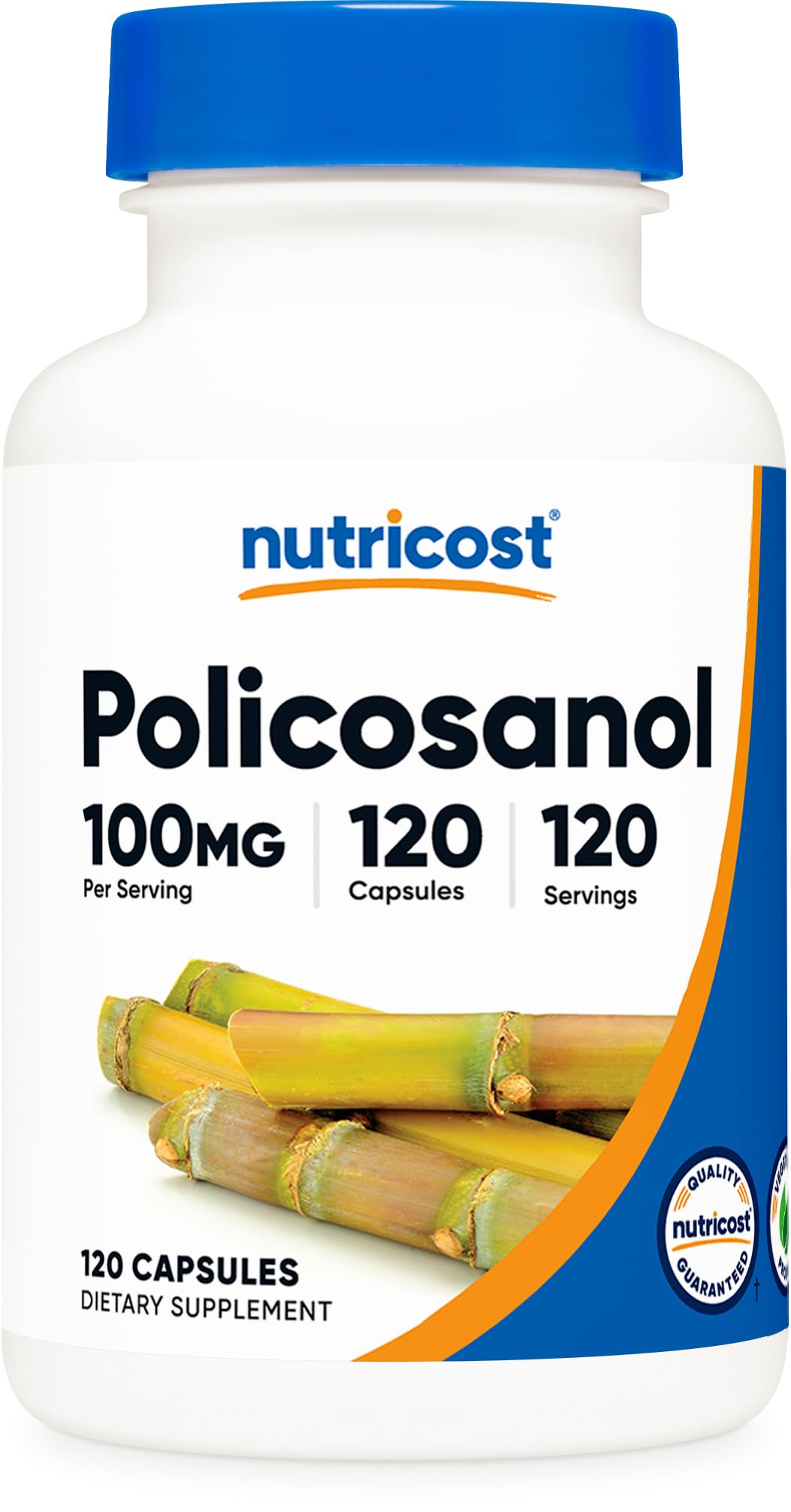 Nutricost Policosanol 100mg, 120 Capsules - Gluten Free, Non-GMO, Vegetarian Friendly Supplement for Heart Health & Cholesterol Support - Perfect for Daily Wellness Routine