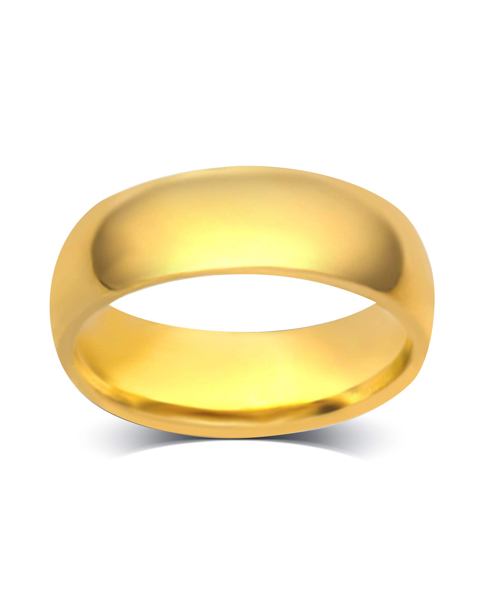 10K Solid Gold Comfort Fit Wedding Band - 2MM to 8MM High Polished Unisex Ring for Men & Women | Elegant Plain Design for Engagement, Anniversary & Daily Wear | Gift Box Included (White Gold/Yellow Gold)