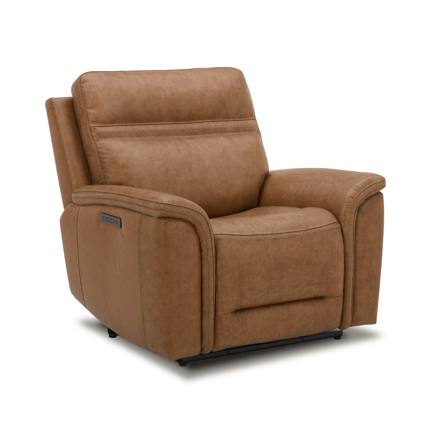 7007CM 13P Cooper Camel Recliner Chair - Premium Leather Living Room Recliner with Padded Armrests - Perfect for Home Theater, Gaming & Relaxation