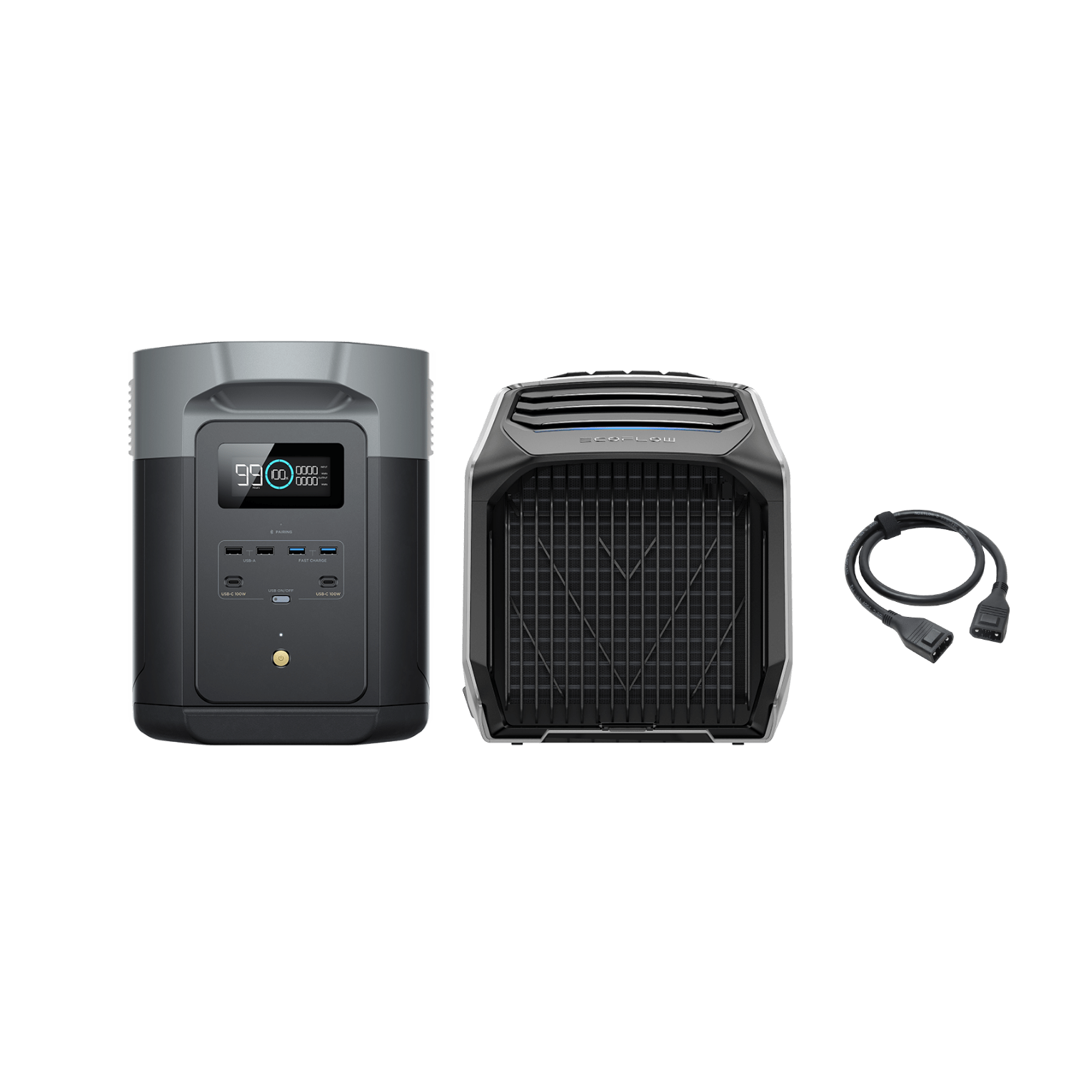 EcoFlow WAVE 2 Portable Air Conditioner with Heater - 120V 5200BTU Cooling & Heating - Quiet Battery-Powered AC Unit for Camping, RV, Outdoor & Emergency Use
