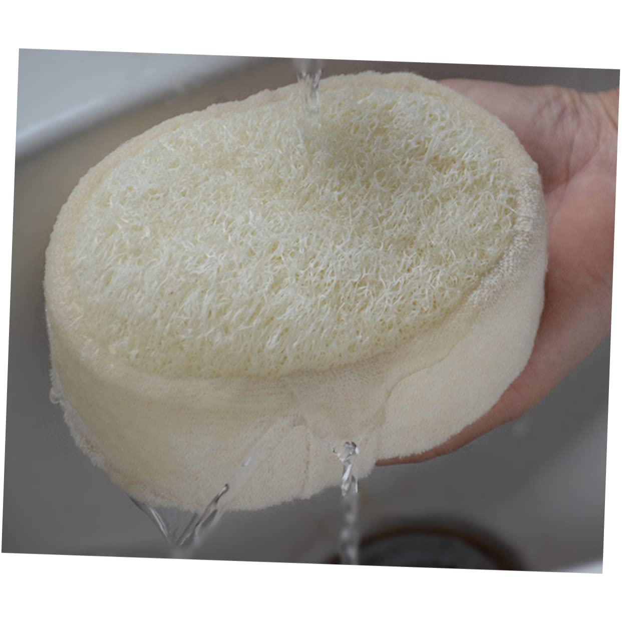 Natural Loofah Sponge Set - Exfoliating Bath Scrubber for Shower, Body & Face | Eco-Friendly Back Scrubber & Facial Pads | Home Spa & Self-Care Kit