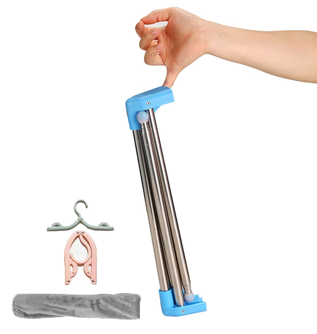 Portable Garment Rack - Extra Compact & Lightweight Foldable Clothes Drying Rack for Travel, Camping, Laundry, Dance | Indoor & Outdoor Use | Enhanced Longer & Thicker Design | Perfect for Small Spaces, Dorms, Apartments & On-the-Go Drying