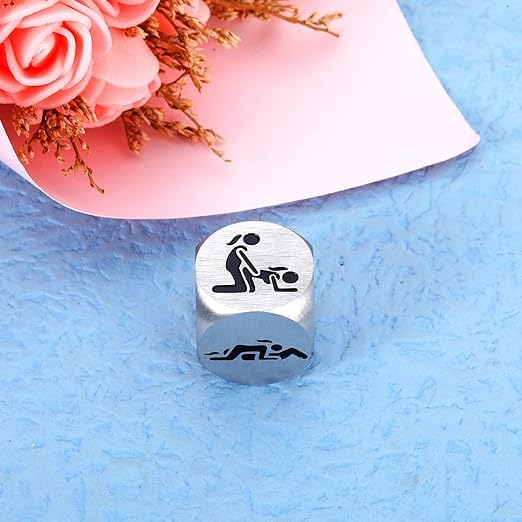 Romantic Couples Naughty Dice Game Set - 4 Piece Adult Date Night Gift for Anniversary, Valentine's Day, Christmas & Bridal Shower - Fun Intimate Game for Couples to Spice Up Relationships