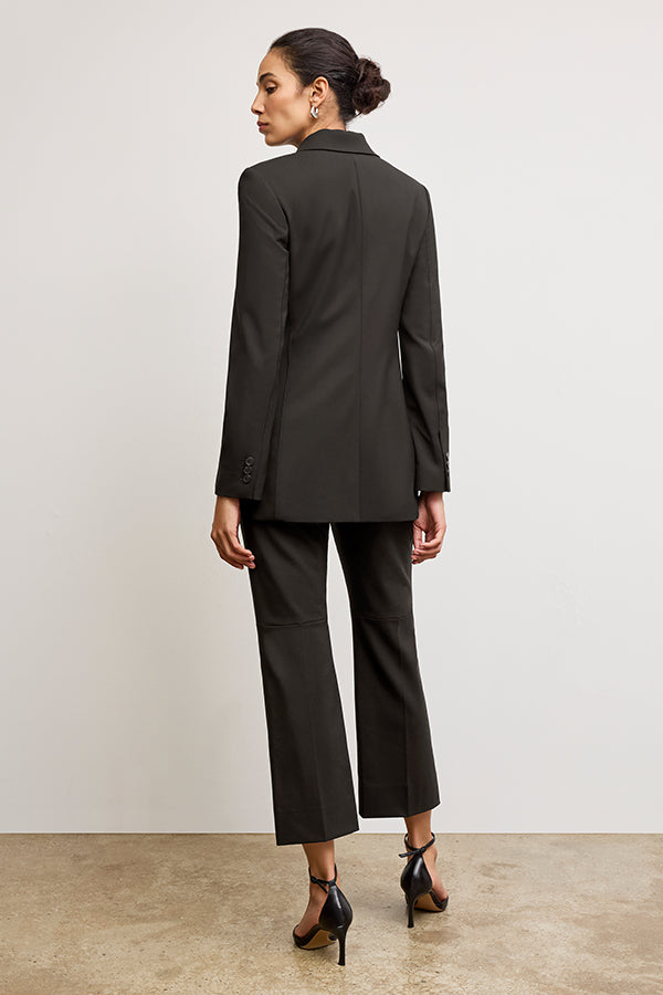 Tessa Kick Flare Trouser - Washable Wool Twill Pants for Women | Black | Office Wear & Casual Outfits