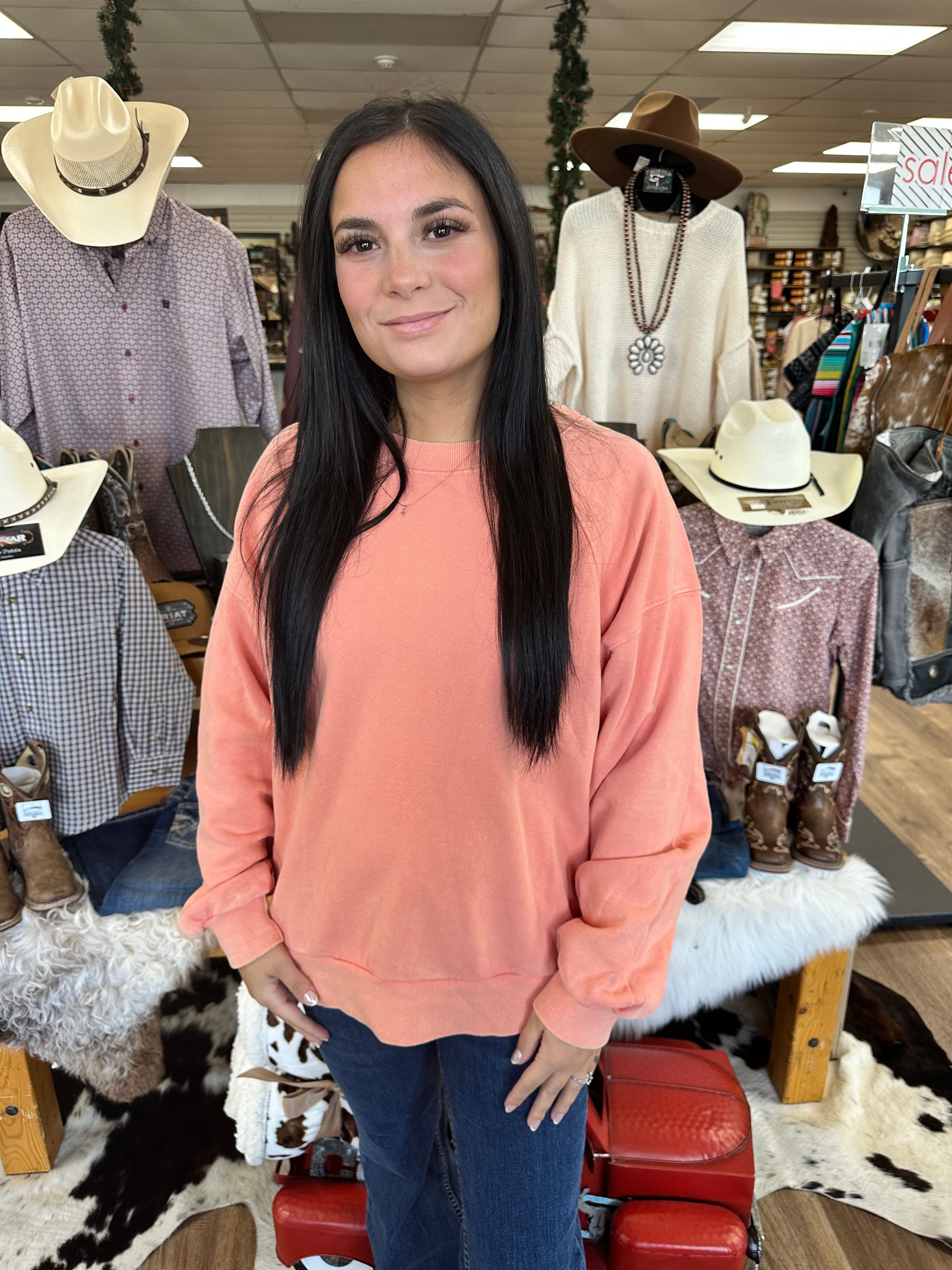 Women's Light Coral MW Sweatshirt - Soft Casual Pullover for Everyday Wear | Perfect for Lounging, Running Errands & Weekend Outfits
