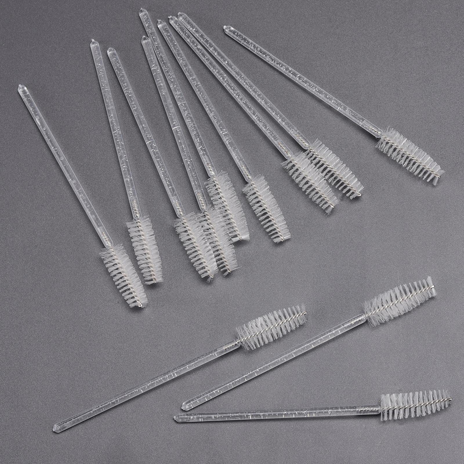 300 Pcs Disposable Mascara Wands - Crystal Spoolie Brushes for Eyelash Extensions & Eyebrow Makeup | Professional Lash Applicator & Makeup Kit (White) - Perfect for Salons, DIY Beauty & Professional Makeup Artists