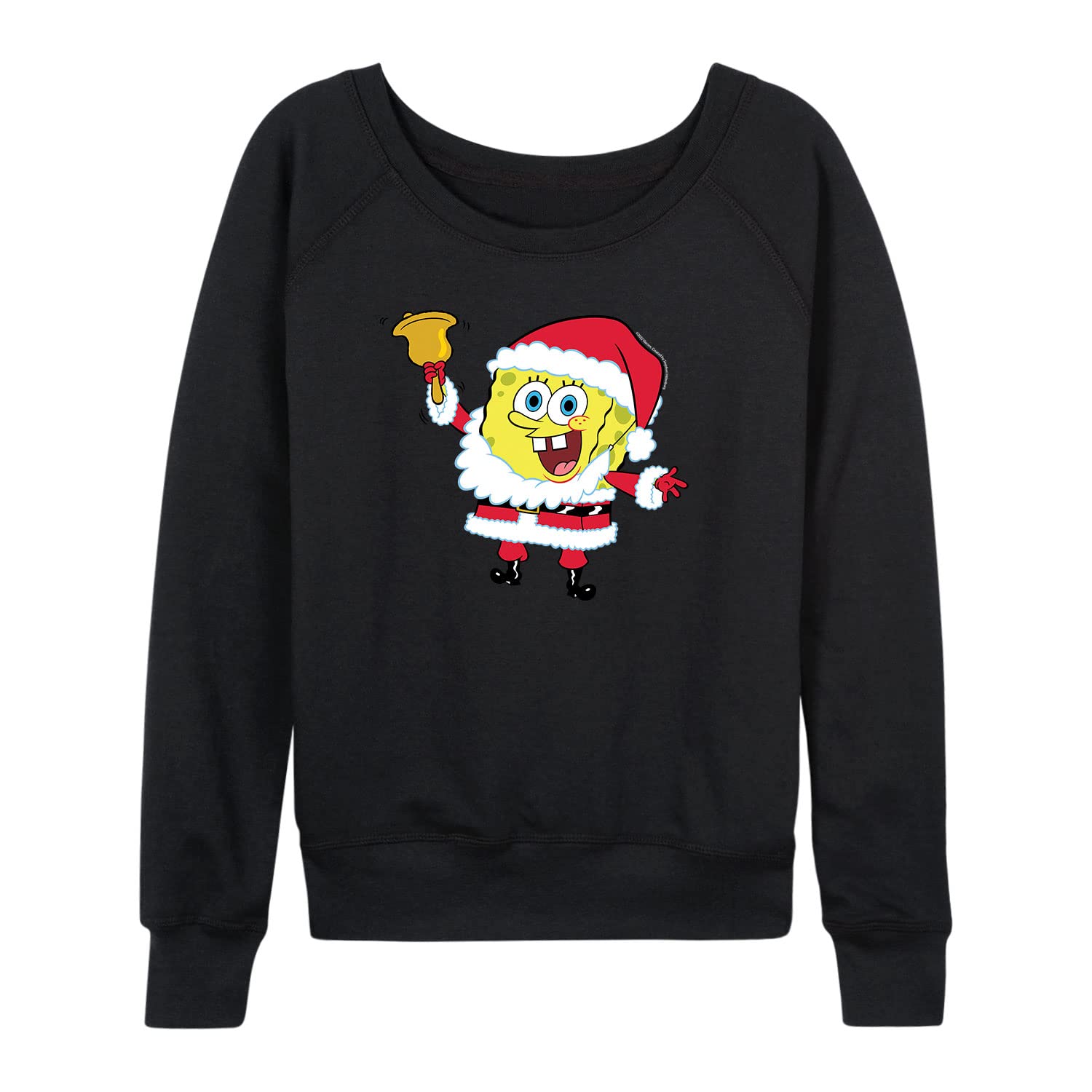 SpongeBob SquarePants Santa SpongeBob Women's Lightweight French Terry Pullover Hoodie - Cartoon Christmas Sweatshirt for Women - Perfect for Holiday Parties & Casual Wear