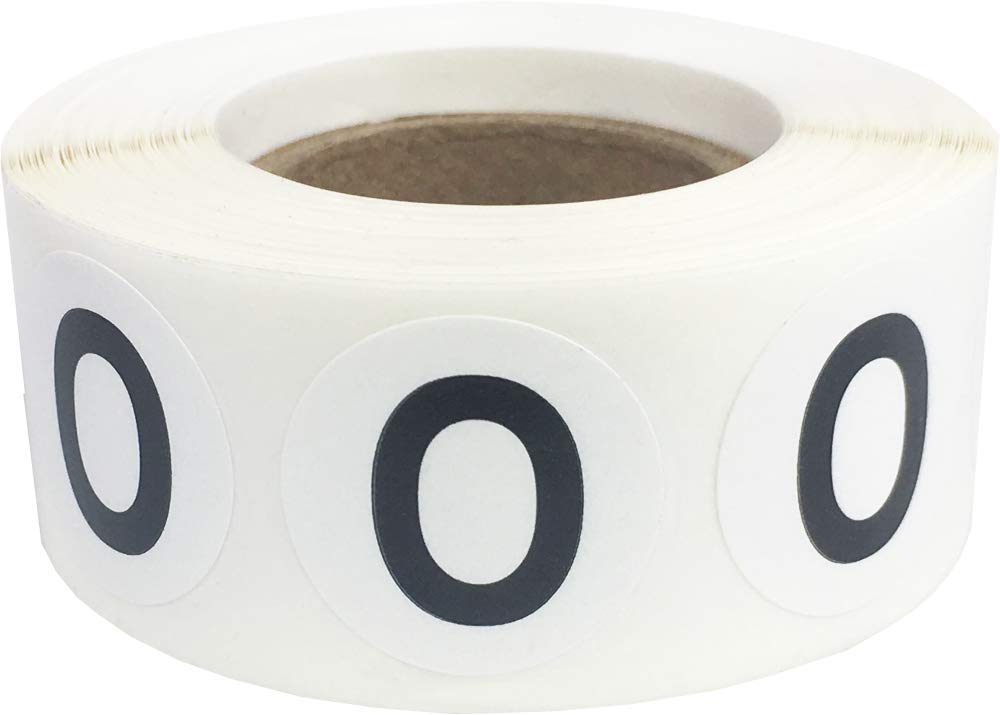 O Letter Inventory Labels - 500 Adhesive Dot Stickers for Organizing