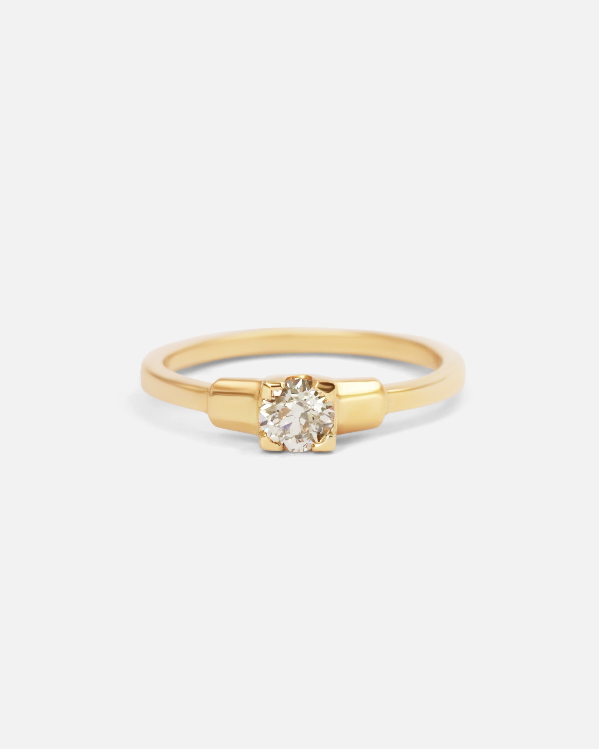 Vintage Old European Cut Diamond Square Ring - 14K Gold Engagement Wedding Band for Women - Perfect for Bridal, Anniversary & Special Occasion Gifts