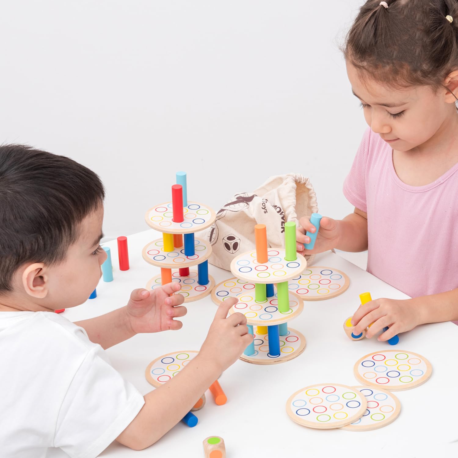 Classic Wooden Stacking Tower Balancing Game - 10809 - Fun Family Board Game for Kids & Adults - Perfect for Parties, Gifts & Indoor Activities