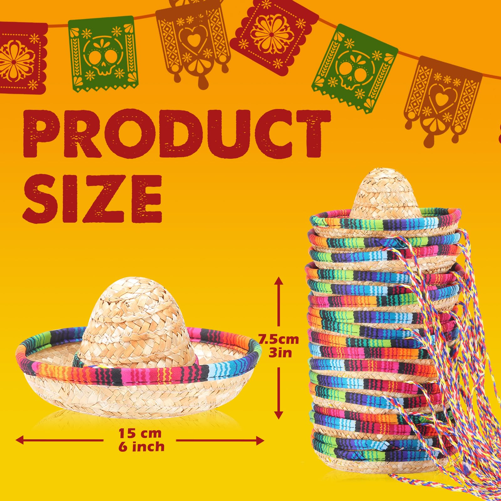 80 Pcs Mini Sombrero Hats - Small Fiesta Party Hats Natural Straw for Cinco de Mayo Decorations, Sombrero Headbands - Perfect for Mexican Themed Parties, Table Decor, and Festive Celebrations