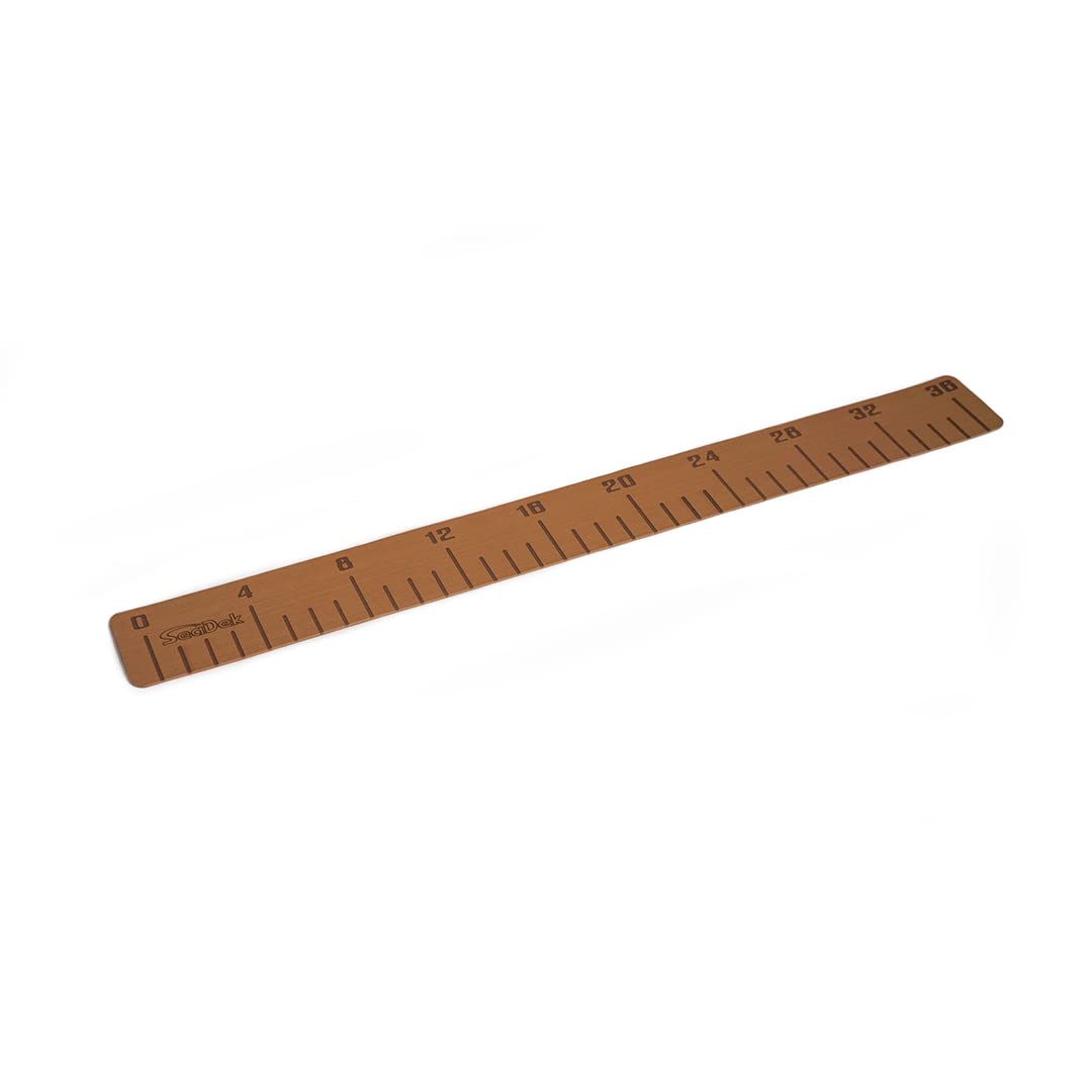 SeaDek Foam Fishing Ruler - 36 Inch Non-Slip Fish Measuring Tool with 3M Adhesive Backing for Boats, Coolers & Kayaks | Durable Mocha Fishing Accessories | Perfect for Saltwater & Freshwater Fishing Trips