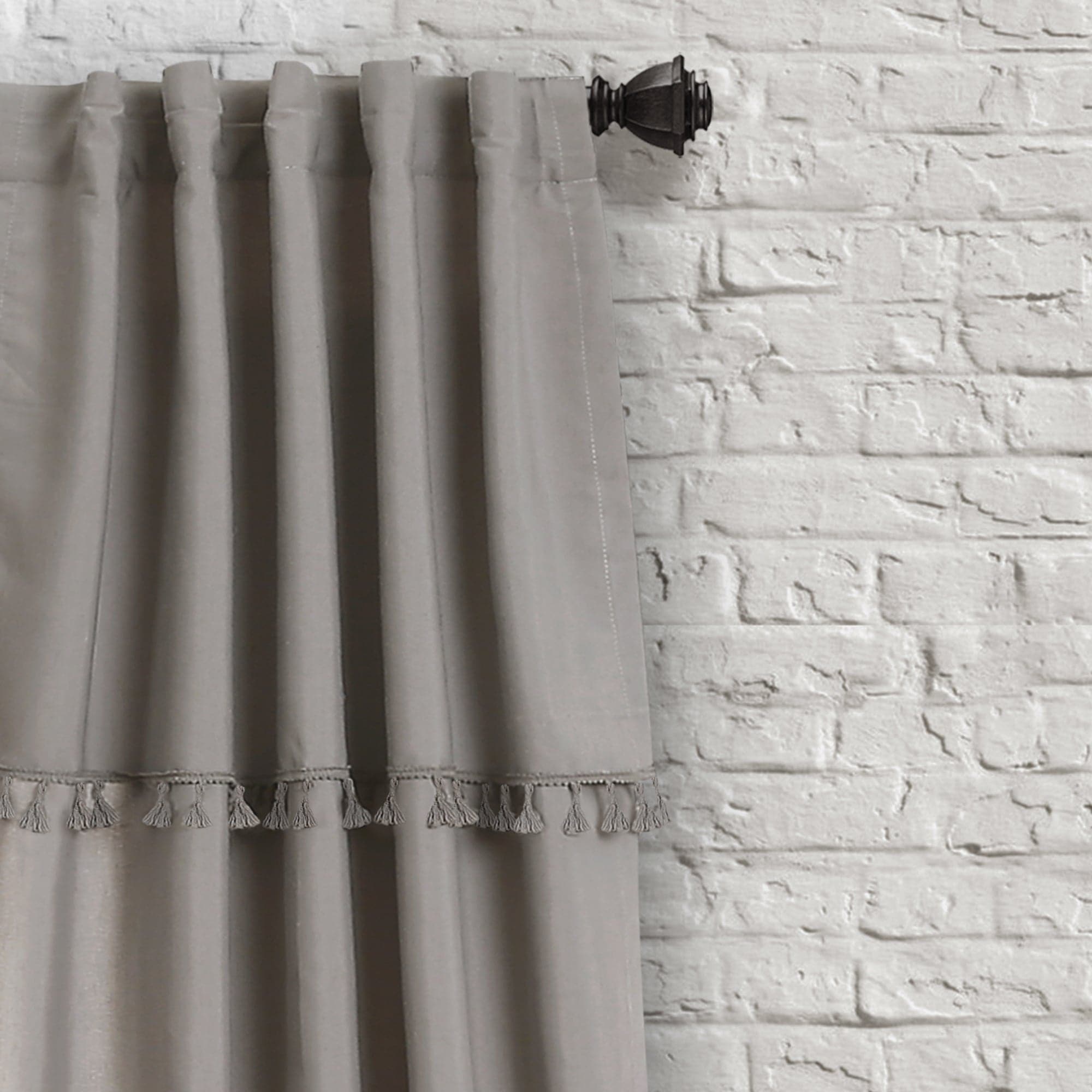 Elegant Ivy Tassel Window Curtain Panel Set - Blackout Drapes for Living Room & Bedroom - Home Decor with Leaf Pattern for French Doors & Windows