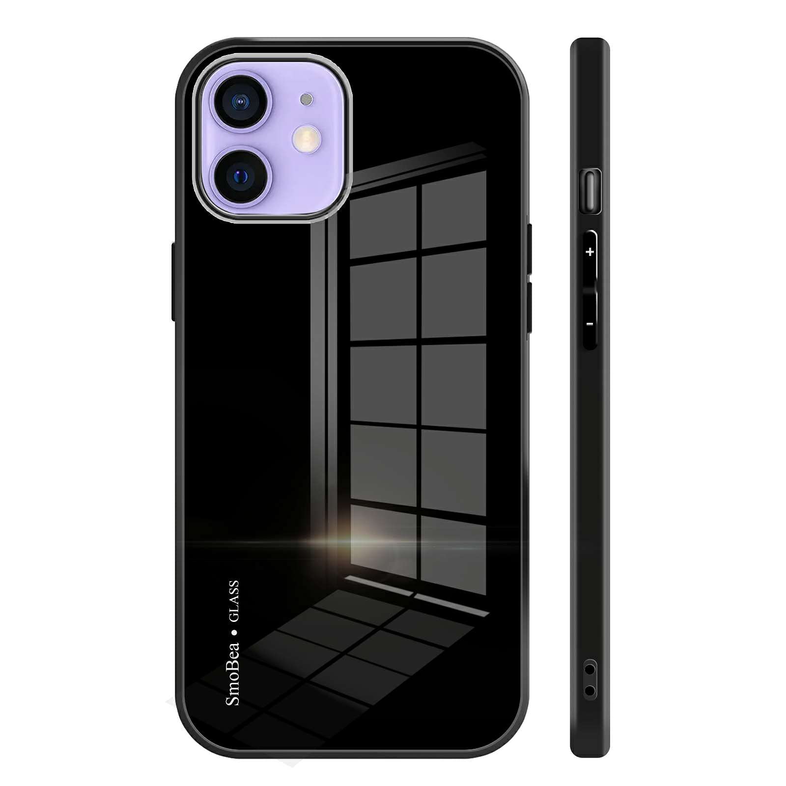 SmoBea iPhone 12/12 Pro Case with Tempered Glass Back - Shockproof Slim Protective Cover & Soft Silicone Bumper for iPhone 12/12 Pro 6.1 inch - Black | Perfect for Everyday Use, Work, and Travel Protection