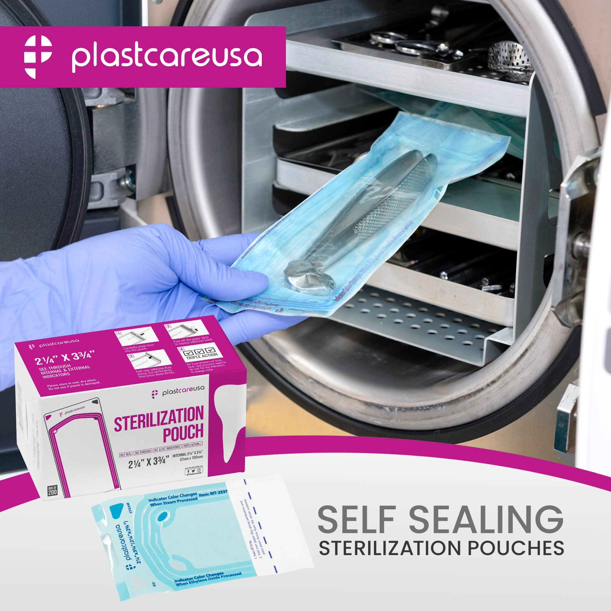 1000 Self Sterilization Pouches 2.25