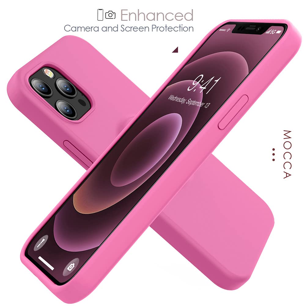 MOCCA iPhone 12 Pro Max Case 6.7 inch with Ring Kickstand & Shockproof Protection | Soft Microfiber Lining | Anti-Scratch Full Body Cover | Compatible with iPhone 12 Pro Max - Pitaya Color | Perfect for Work, Travel & Everyday Use