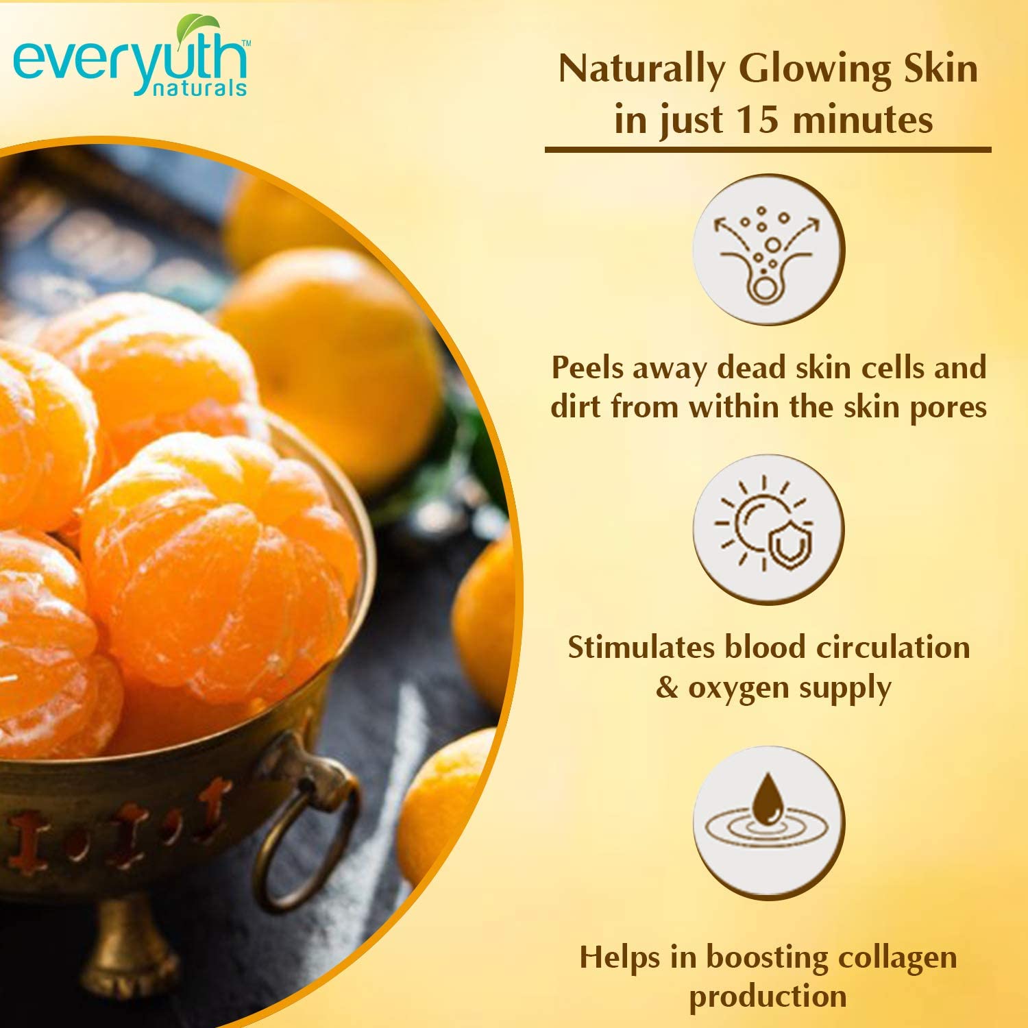 Everyuth Naturals 24K Gold Peel-Off Face Mask - 50g Golden Glow Facial Mask for Brightening & Anti-Aging - Perfect for Spa Night & Self-Care Routine