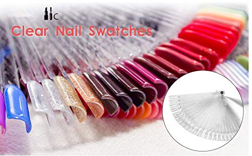 Feadem 120 Pcs Nail Color Display Stand - Spiral Nail Art Chart Holder for Salon & Home Use - Clear Acrylic Nail Polish Organizer for Gel Polish Practice & Professional Nail Showcase