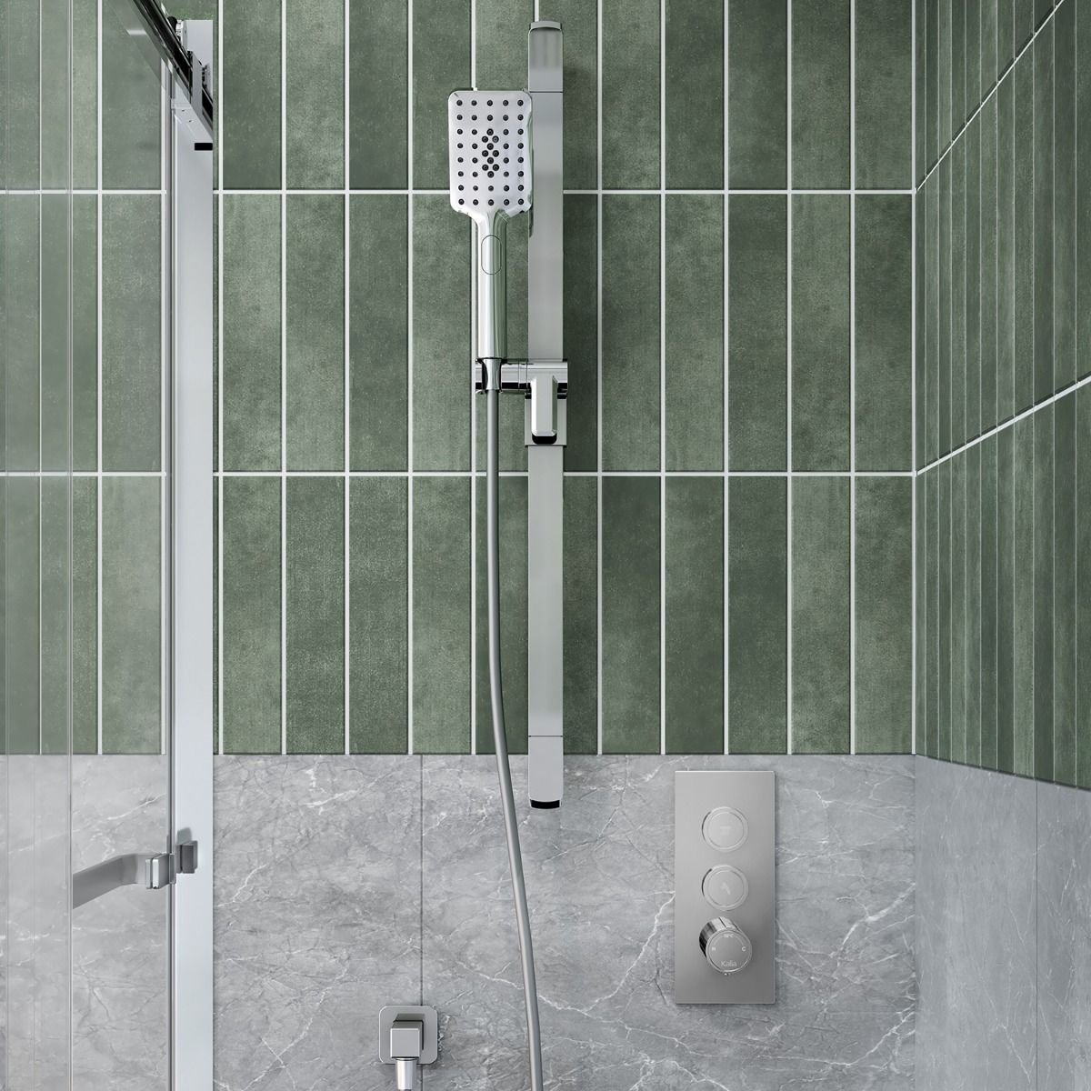 KALIA SQUAREONE TB2 Shower System with Wall Arm or Ceiling Arm in Chrome Finish - Perfect for Modern Bathroom Renovations and Luxury Spa Experiences