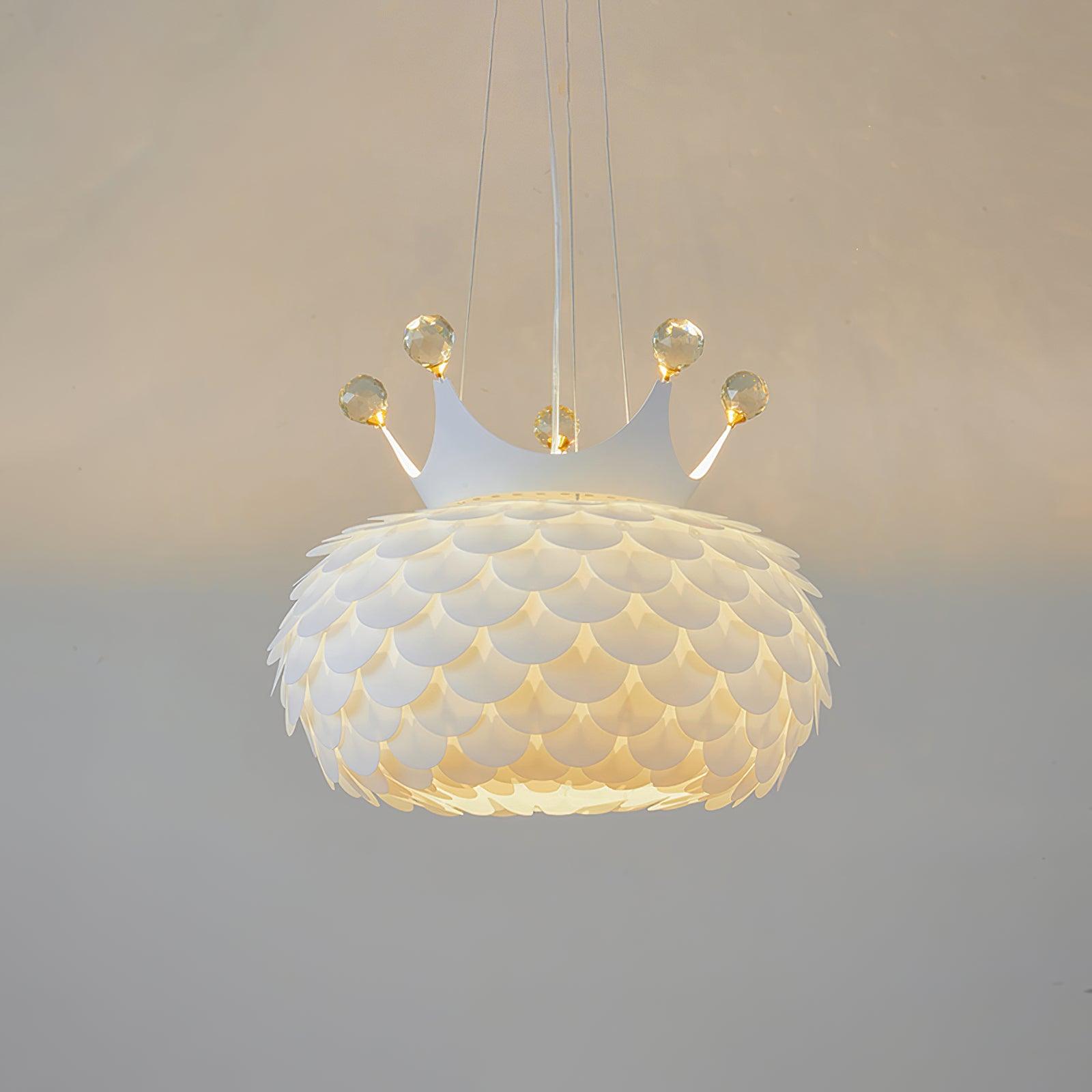 Aluvia Crown Pendant Lamp - Modern Hanging Chandelier for Dining Room, Kitchen Island & Bedroom Lighting Decor