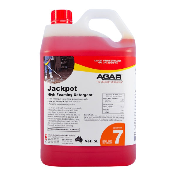 Agar Jackpot High Foam Degreaser - Heavy Duty Foaming Cleaner for Pressure Washer & Foam Cannon | Perfect for Car Wash, Driveway Cleaning & Industrial Degreasing