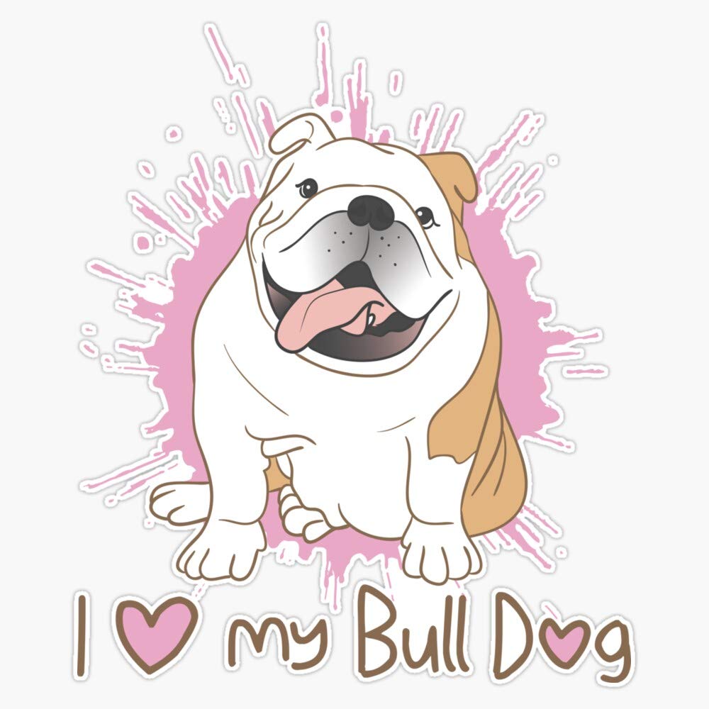 English Bulldog Female Vinyl Waterproof Sticker - 5
