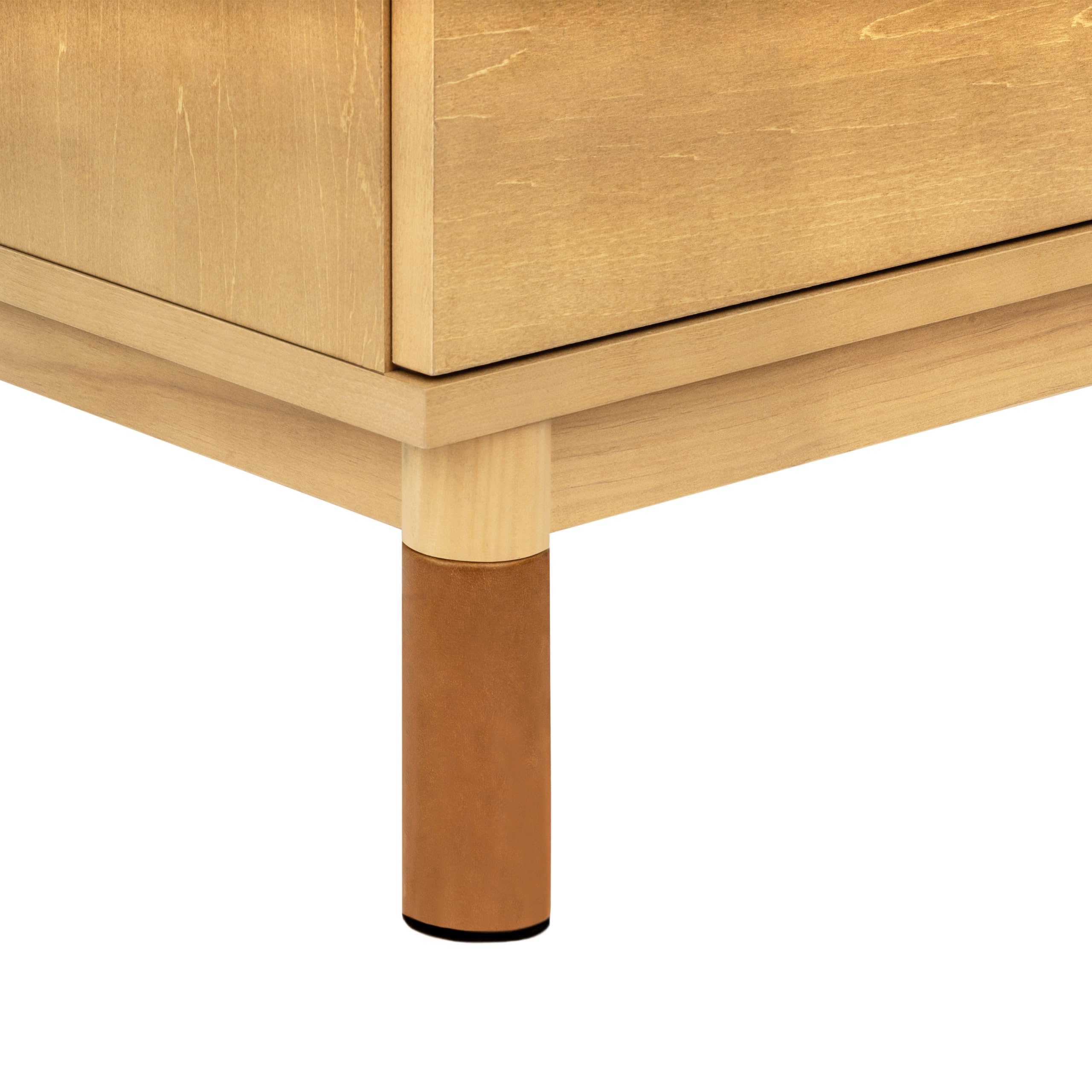 Babyletto Gelato 3-Drawer Changer Dresser with Removable Changing Tray - Honey Finish & Vegan Leather Feet, Greenguard Gold Certified | Nursery Storage & Baby Changing Station for Modern Parents
