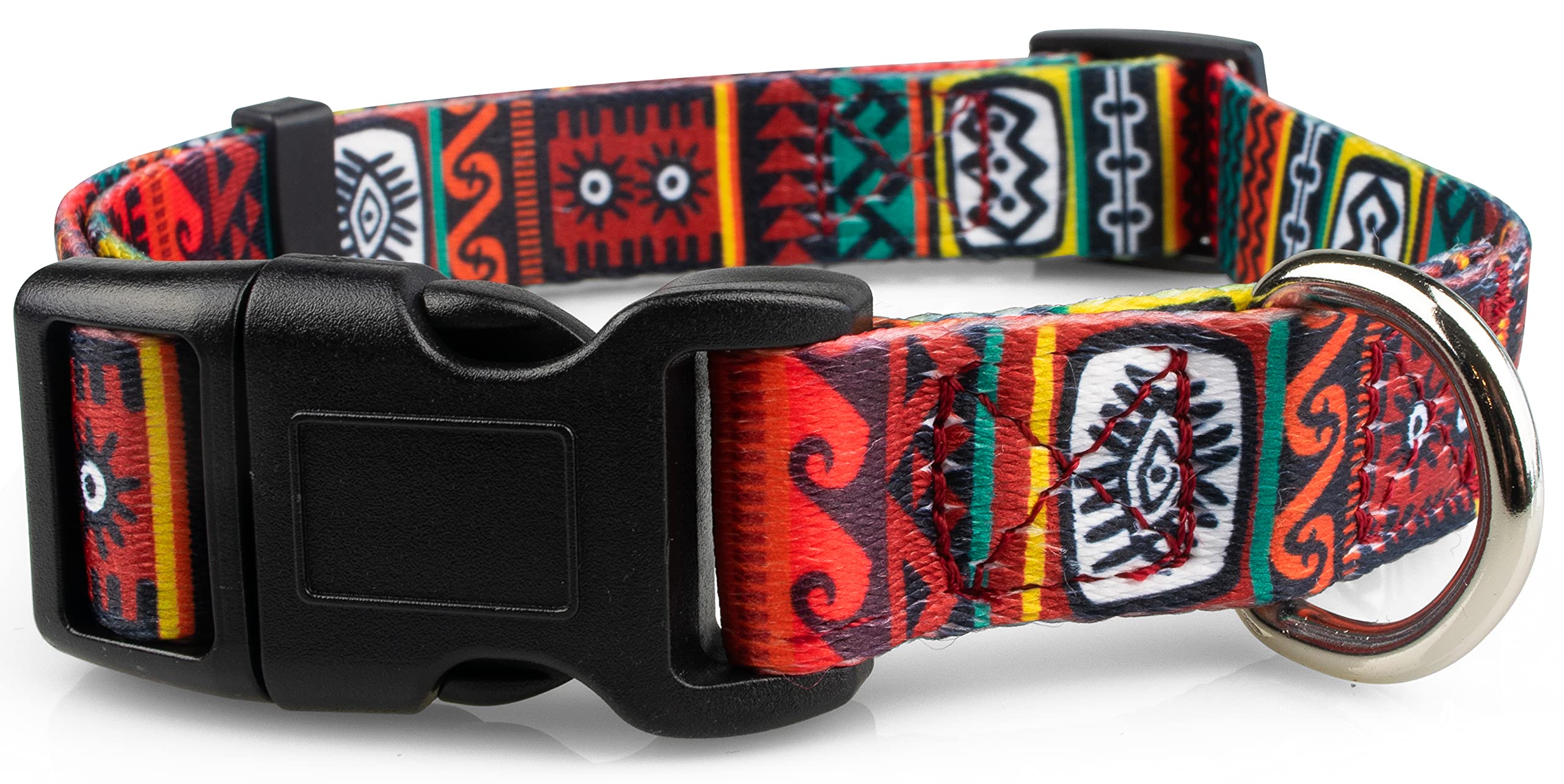 Limeloot Wayfinder Tribal Dog Collar with Buckle - Adjustable Small Pet Collar for Dogs & Puppies - Durable Nylon with Stylish Tribal Pattern - Perfect for Daily Walks, Training & Outdoor Adventures