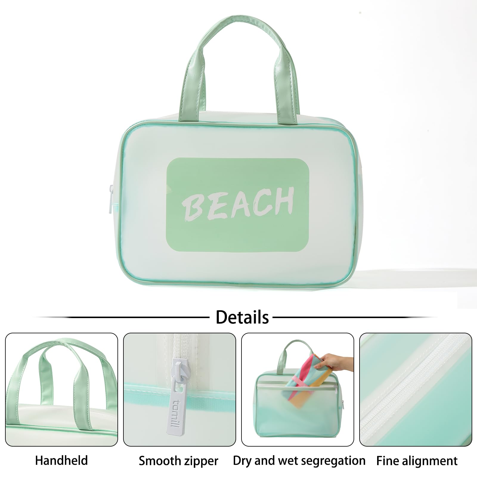 Waterproof Travel Toiletry Bag for Women - Large Capacity Cosmetic Organizer with Handle, Matte Translucent Makeup Bag for Gym, Beach, Pool & Shower Essentials | Perfect for Sports, Travel & Daily Use