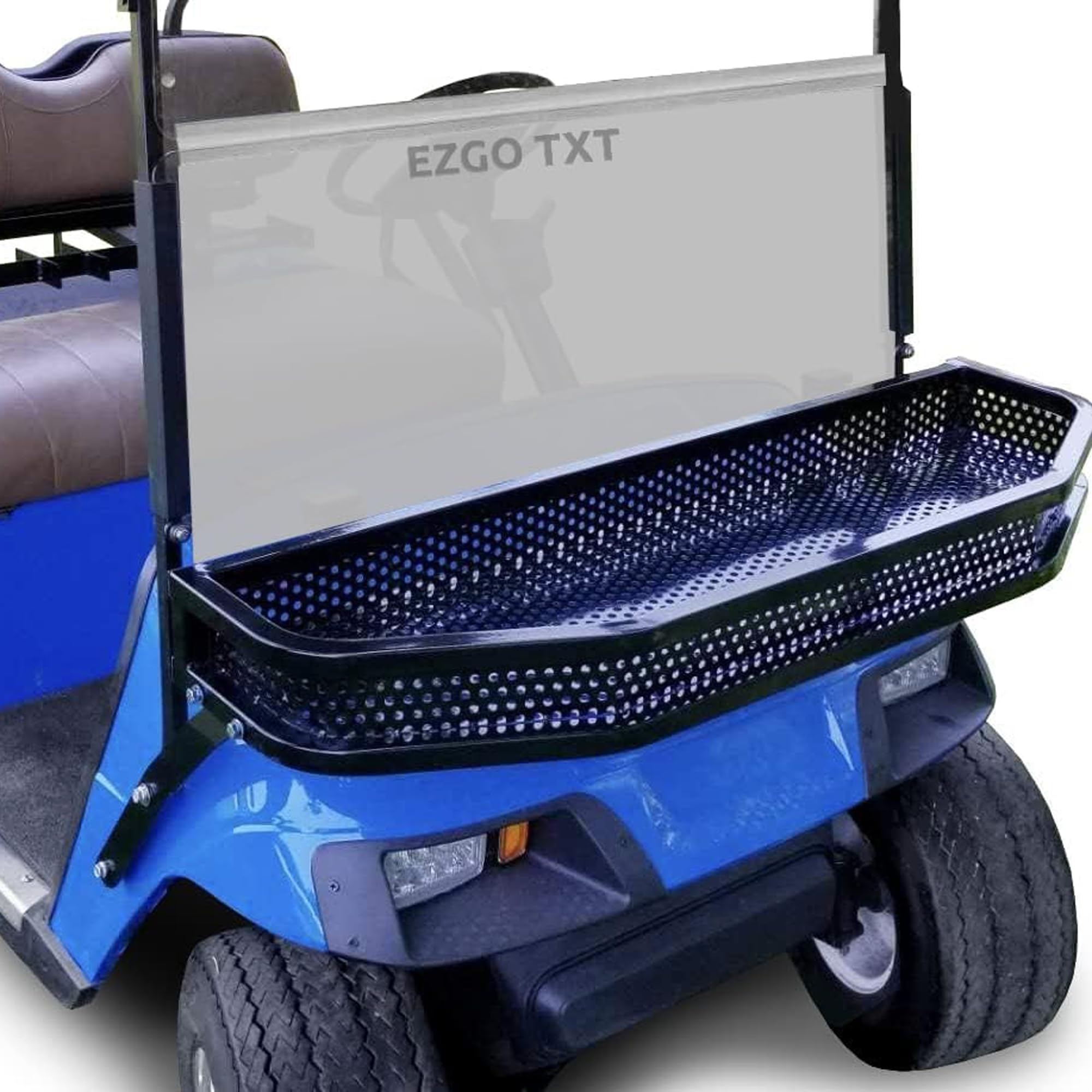Huskey Parts Company Front Utility Cargo Basket for EZGO TXT RXV Club Car Yamaha Golf Cart with Brackets - Perfect for Golf Cart Storage & Outdoor Adventures