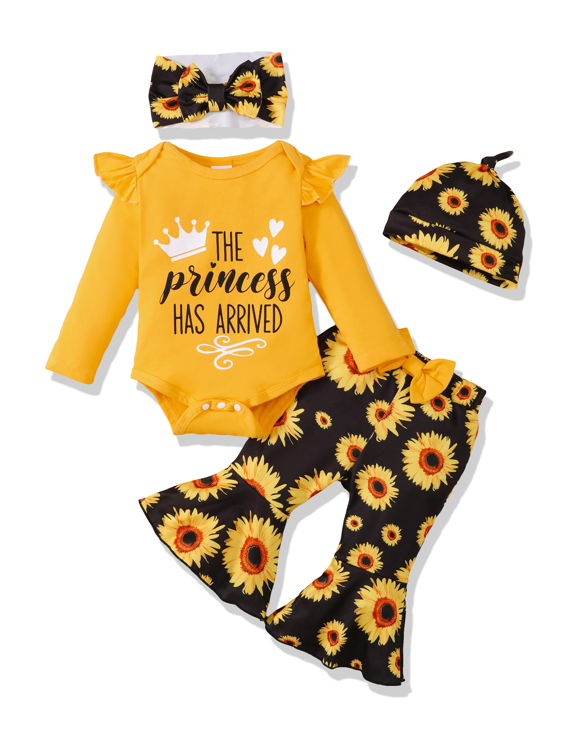 Adorable Newborn Baby Girl Clothes Set - Ruffle Romper & Flared Pants Outfits for Infants 0-24 Months | Perfect for Photoshoots, Birthday Parties & Special Occasions