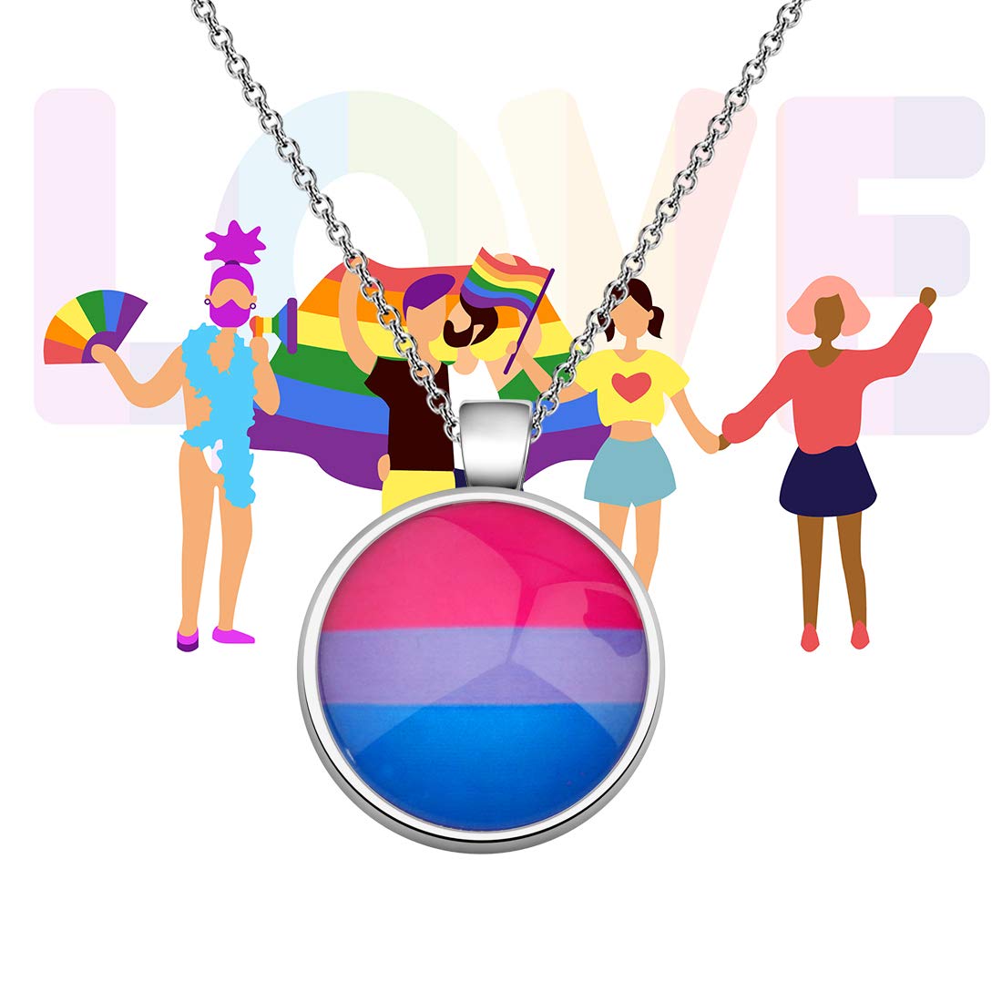 CHOORO Rainbow Pride Keychain - LGBT Jewelry Gift for Gay, Bisexual & Transgender - Perfect for Pride Month, LGBTQ+ Events & Everyday Carry