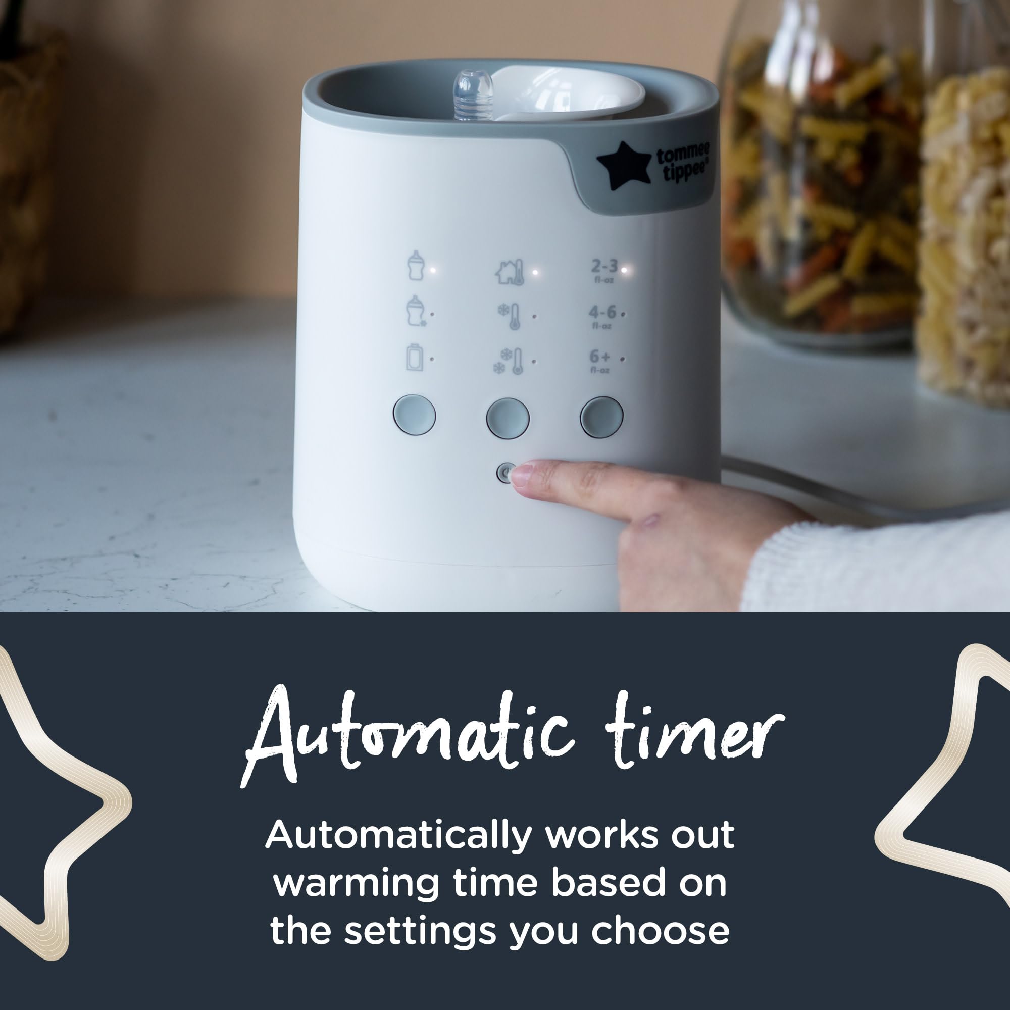 Tommee Tippee Multiwarm Bottle and Pouch Warmer - Fast Baby Bottle Warmer with Automatic Timer | Perfect for Breast Milk, Formula & Baby Food | White | Ideal for Nursery, Travel & On-the-Go Feeding