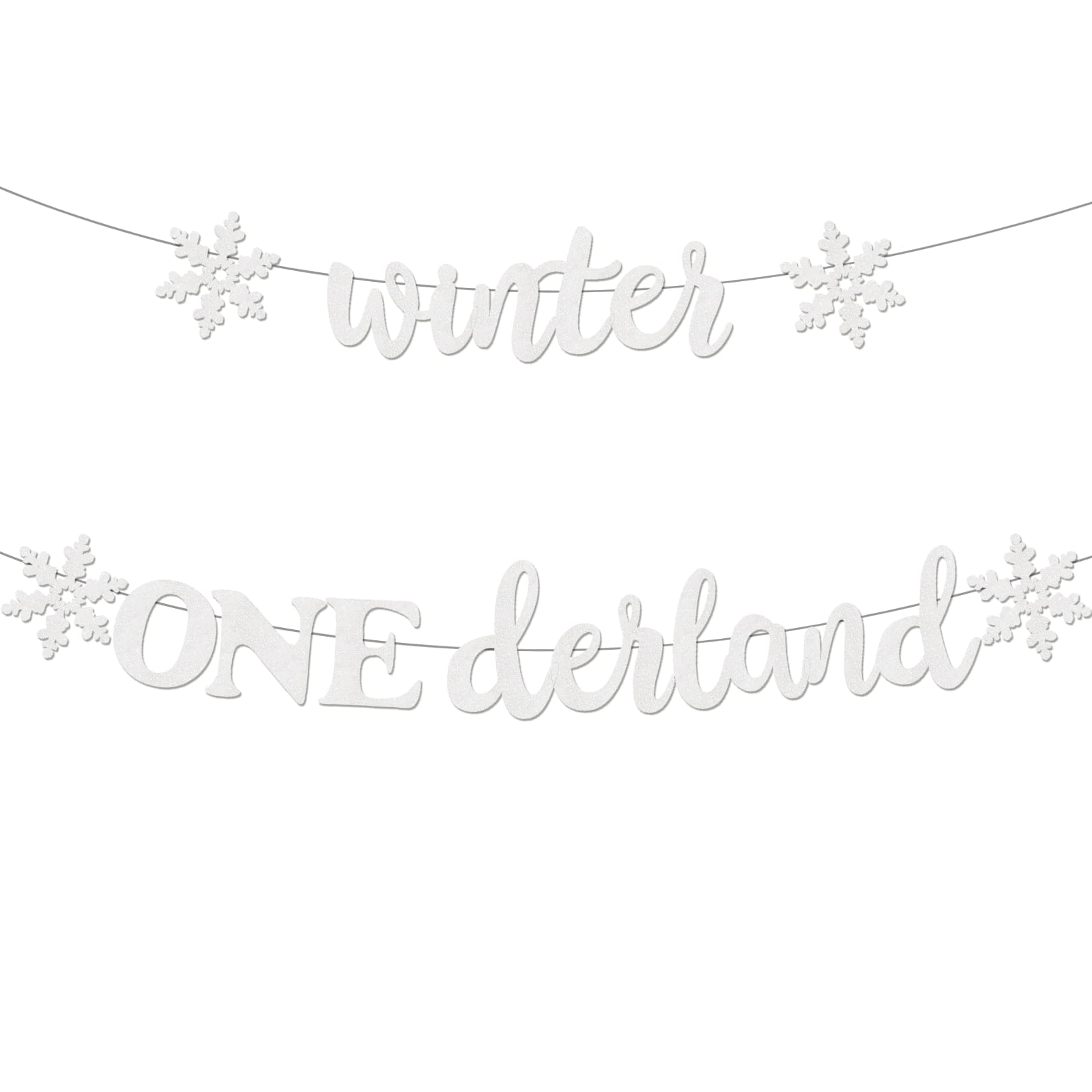 Winter Onederland 1st Birthday Party Decorations for Boys & Girls - Silver Winter Wonderland Banner, Cake Topper & Party Supplies for Baby's First Birthday Celebration | Perfect for Winter Themed Birthday Parties, Baby Showers & Nursery Decor