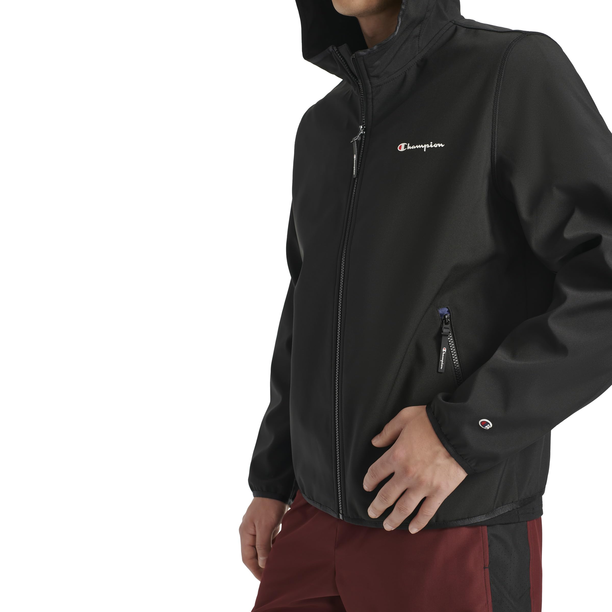Champion Men's Lightweight Active Soft Shell Jacket with Hood - Waterproof Windbreaker for Running, Hiking & Outdoor Sports